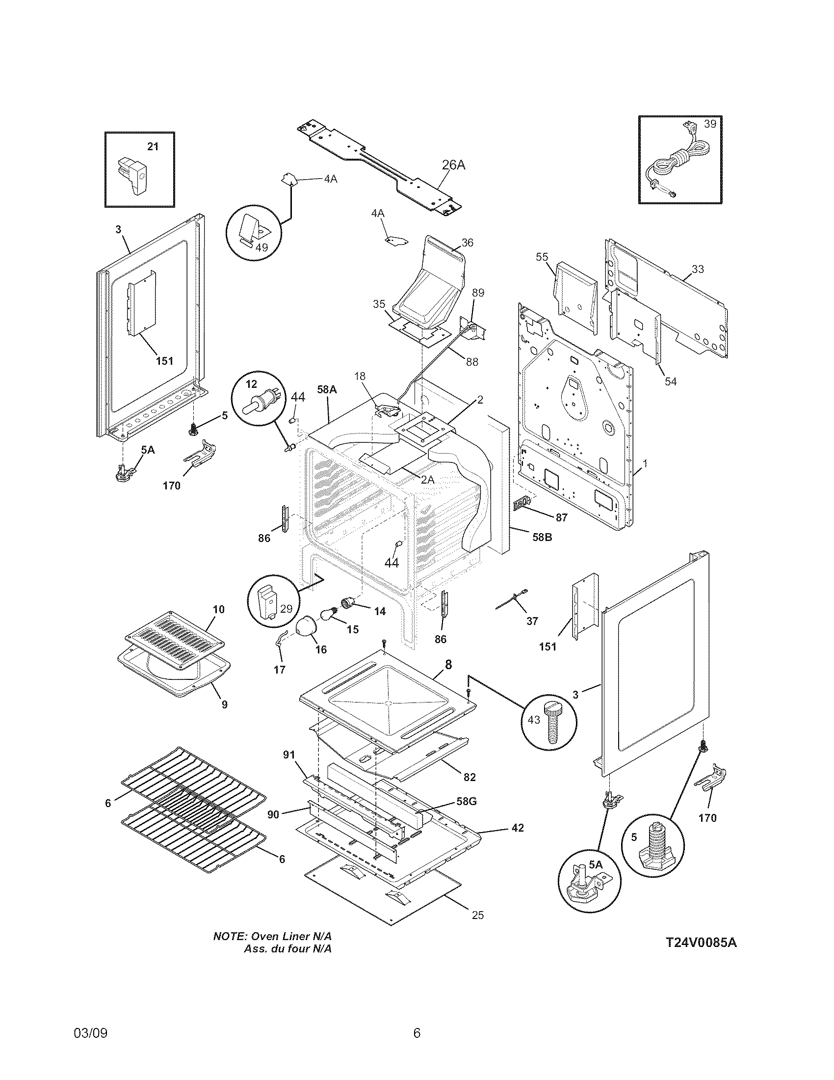 Frigidaire FGF368GCG body diagram