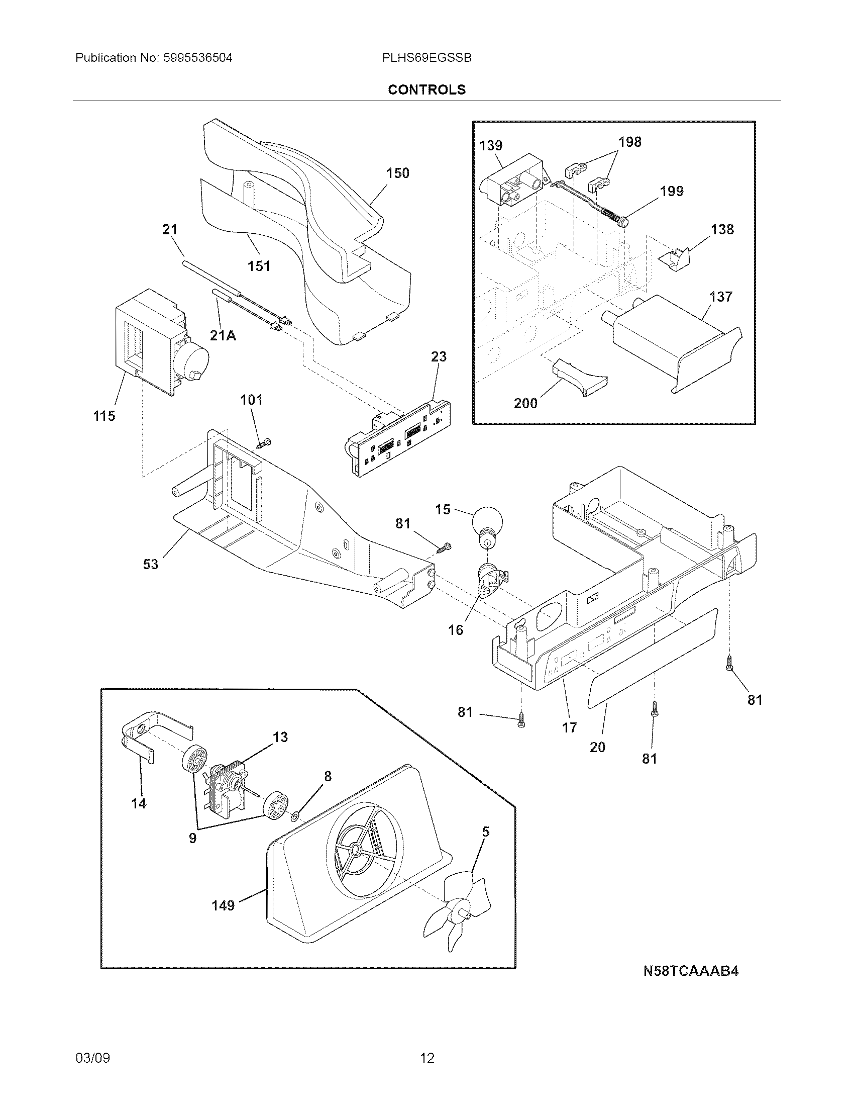 Frigidaire PLHS69EGSSB controls diagram