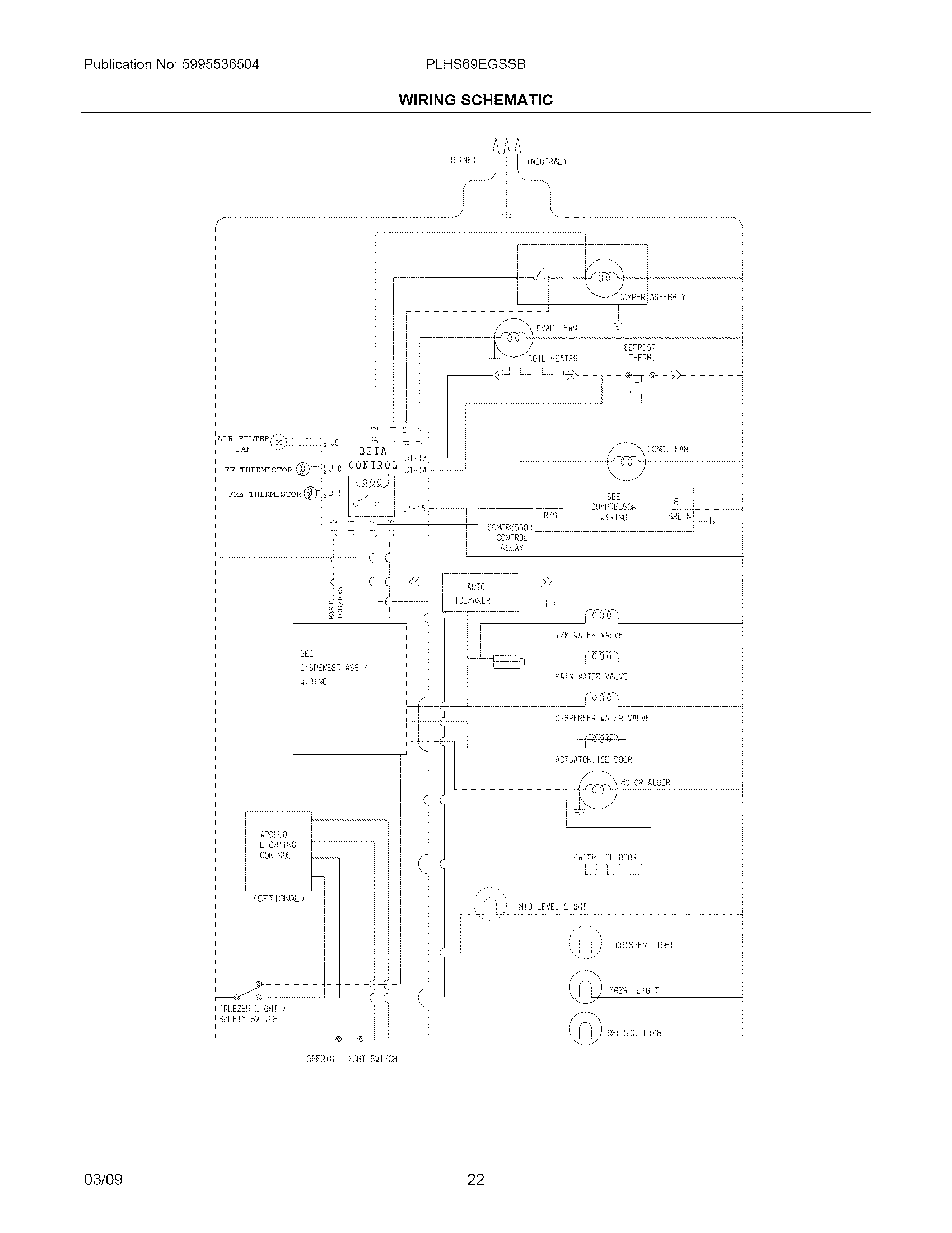 Frigidaire PLHS69EGSSB wiring schematic diagram