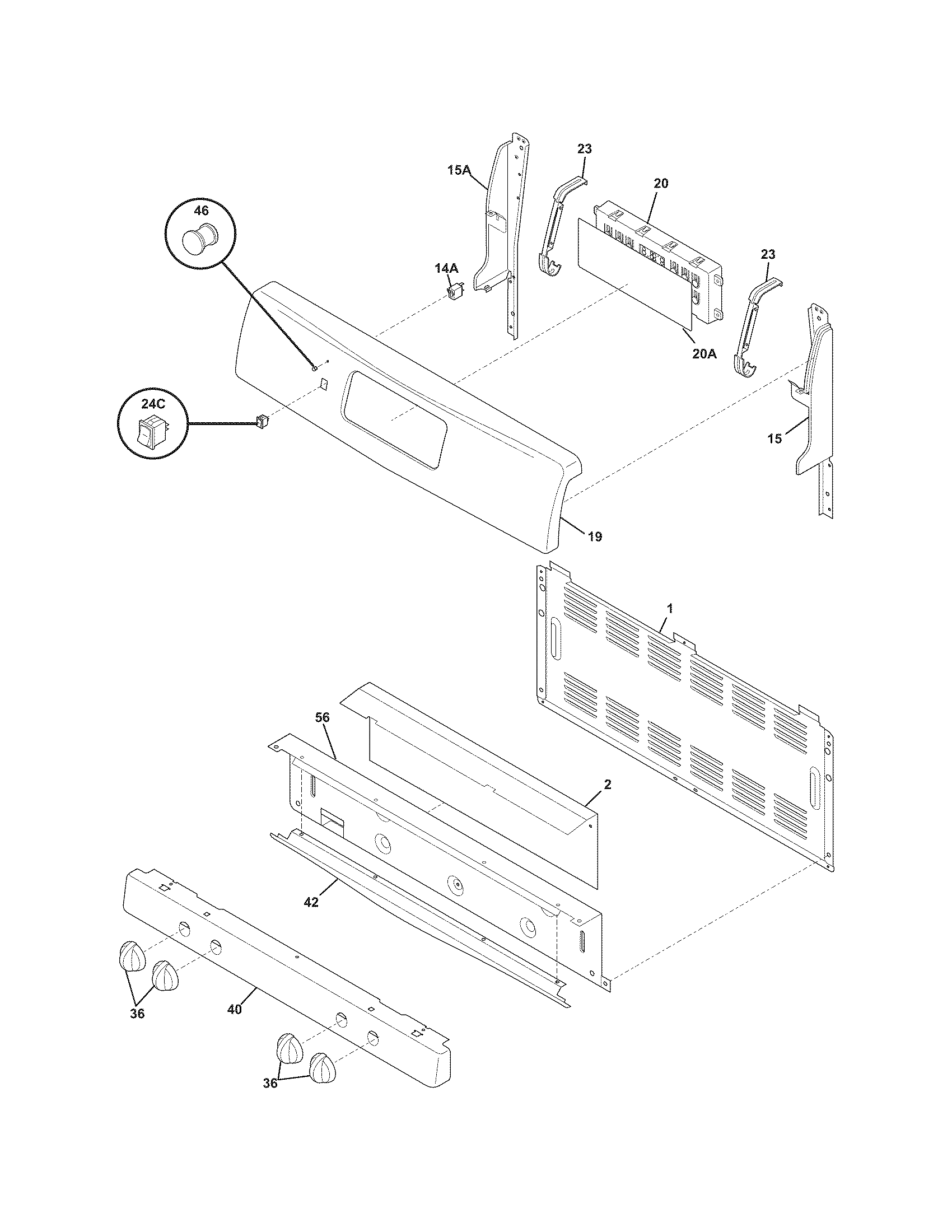 Frigidaire FGFB79GSE backguard diagram
