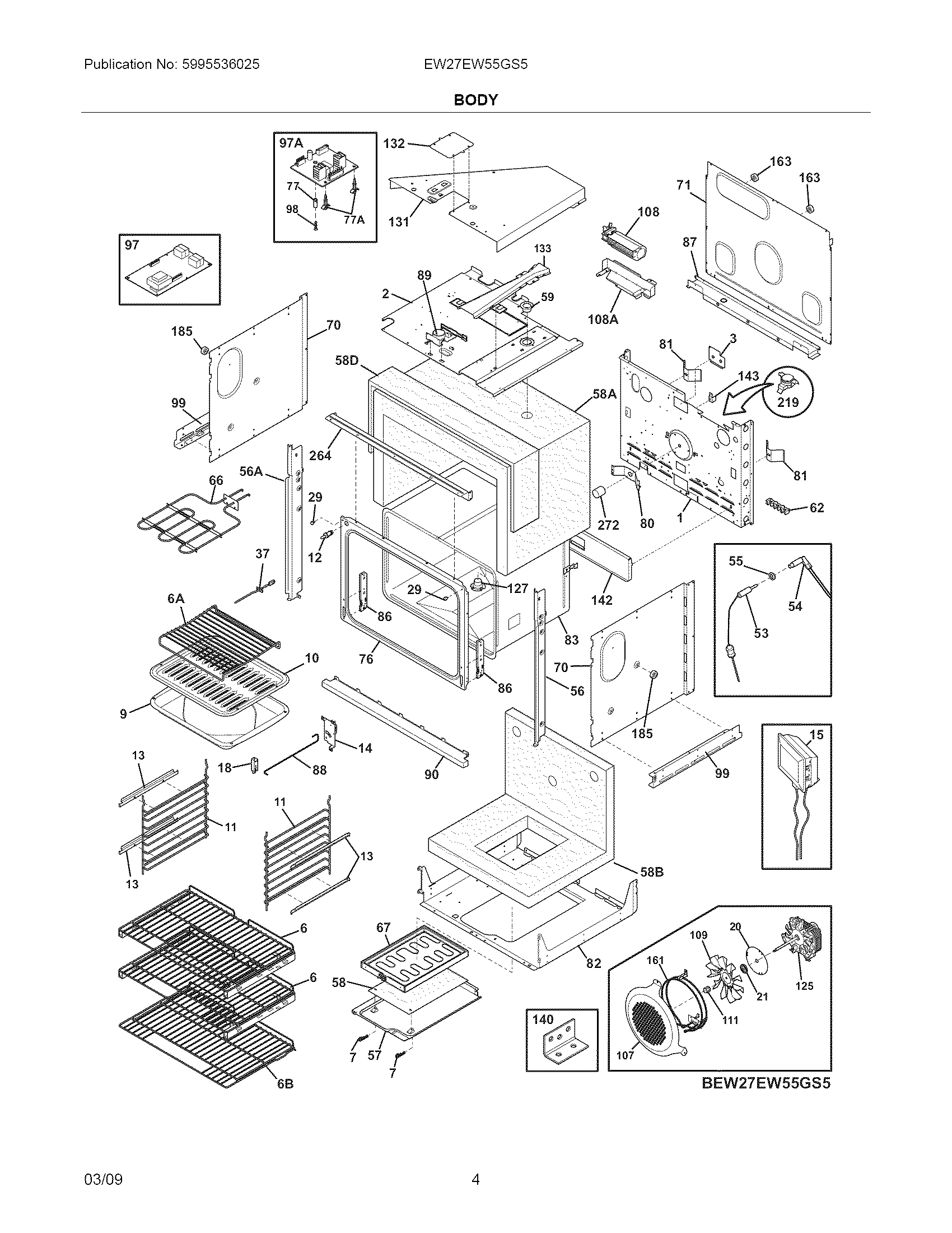 Electrolux EW27EW55GS5 body diagram
