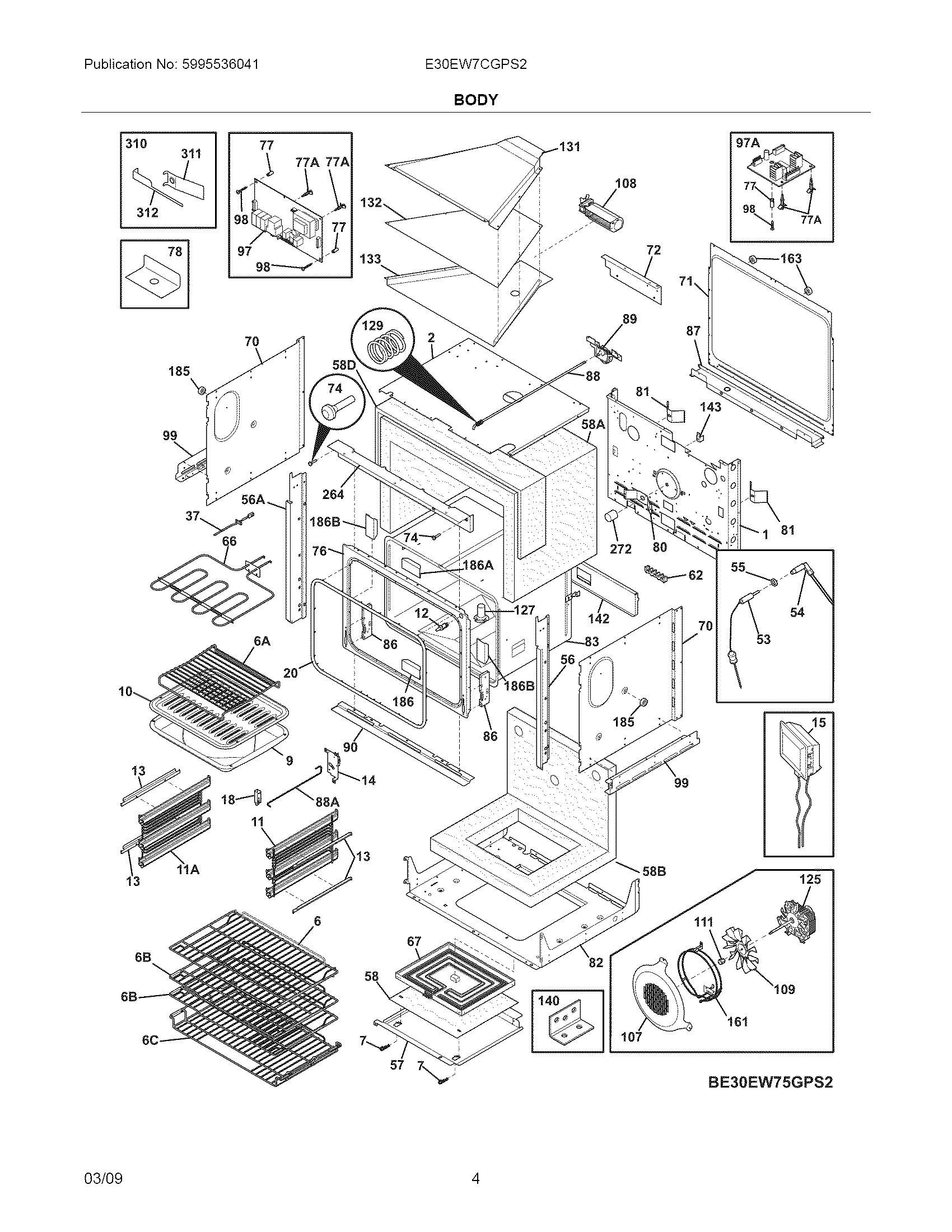 Electrolux E30EW7CGPS2 body diagram