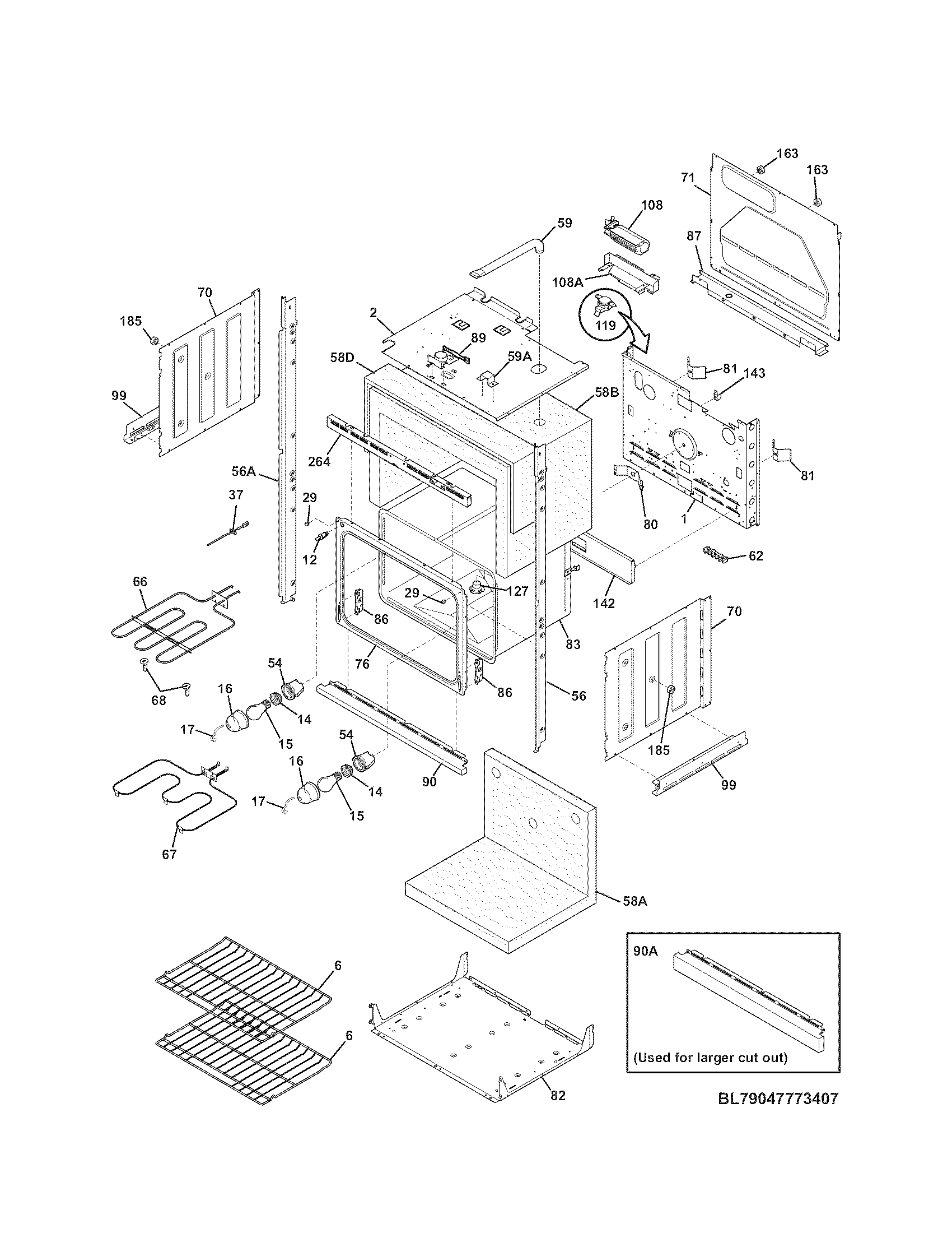 Kenmore 79047773407 lower oven diagram