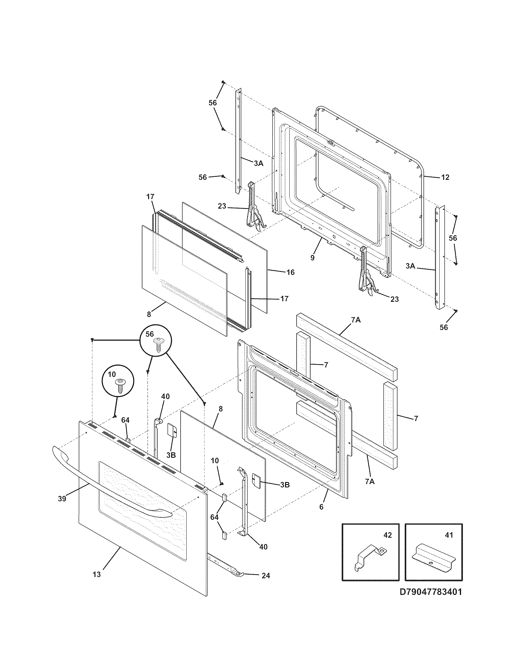 Kenmore 79047773407 doors diagram
