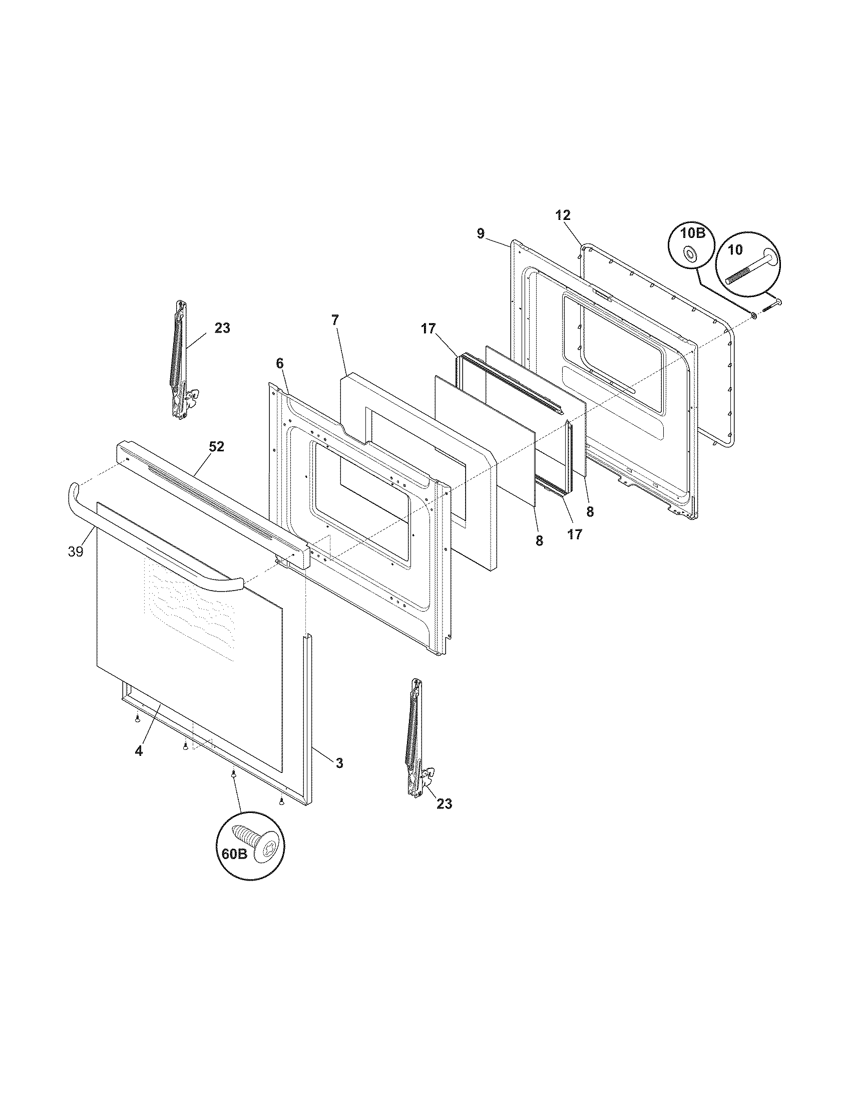 White-Westinghouse WWEF3006KWB door diagram