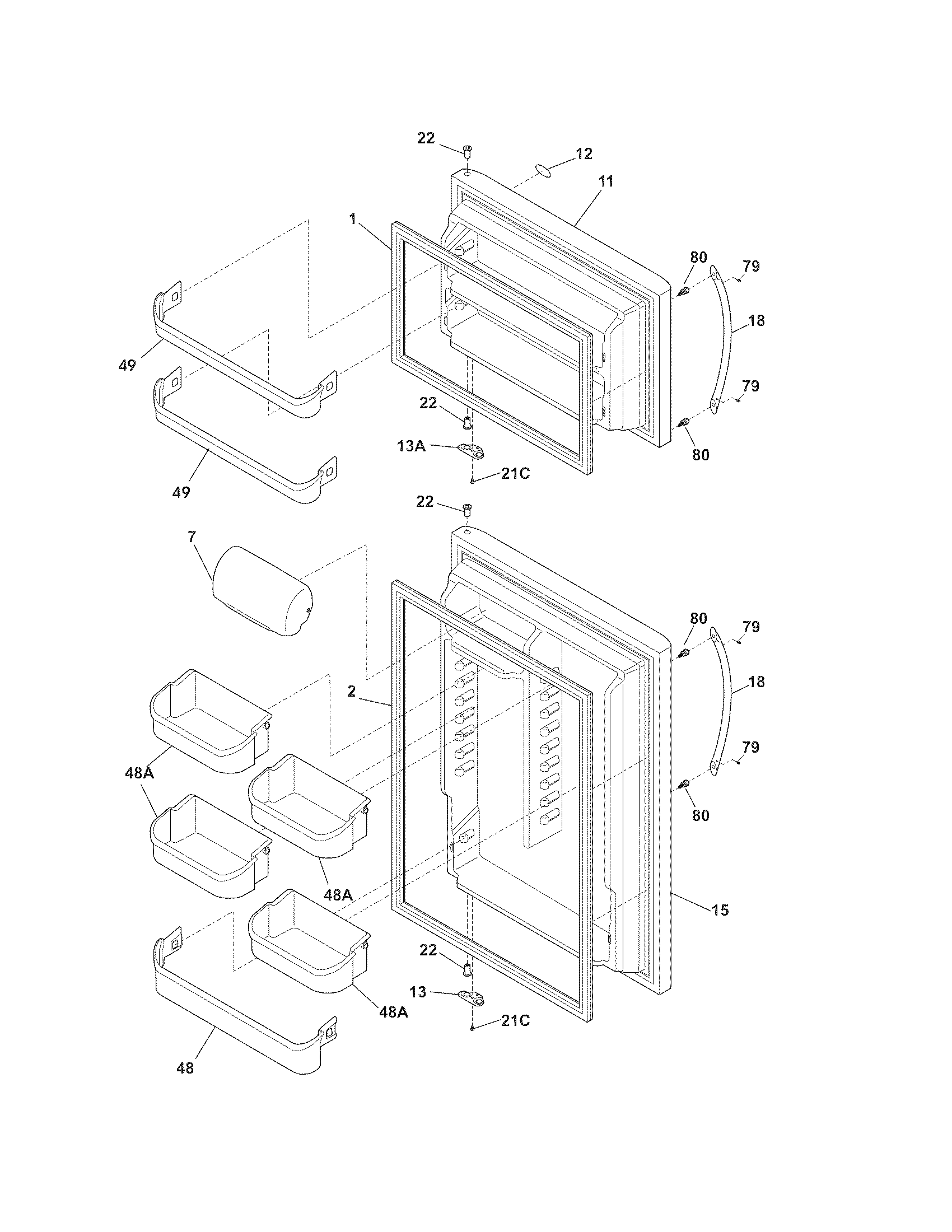Frigidaire FRT21HS8KS0 door diagram