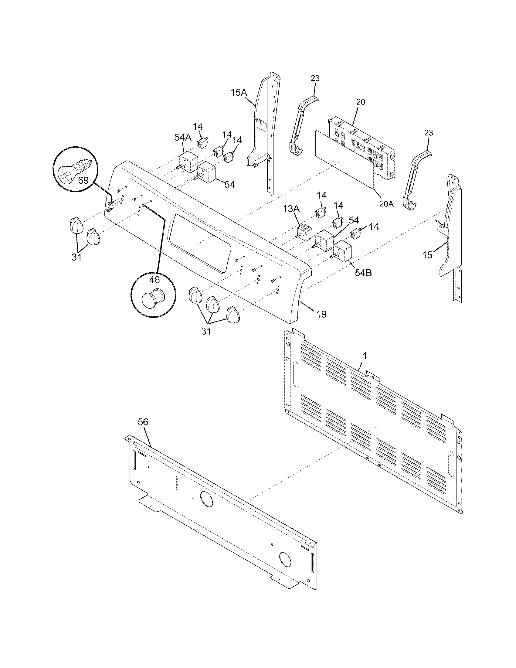 Frigidaire GLEFZ389HCD backguard diagram