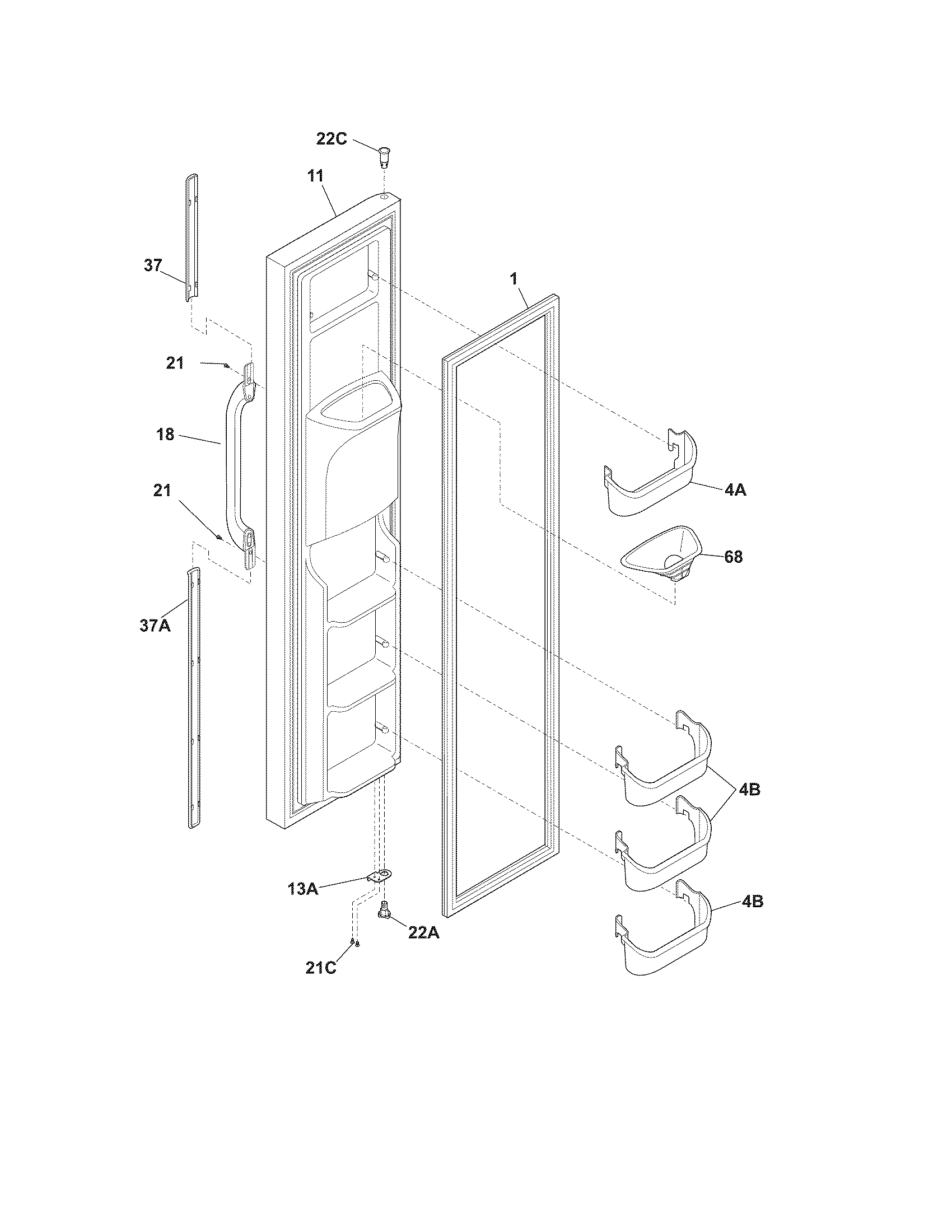Crosley CRSE234JSM2 freezer door diagram
