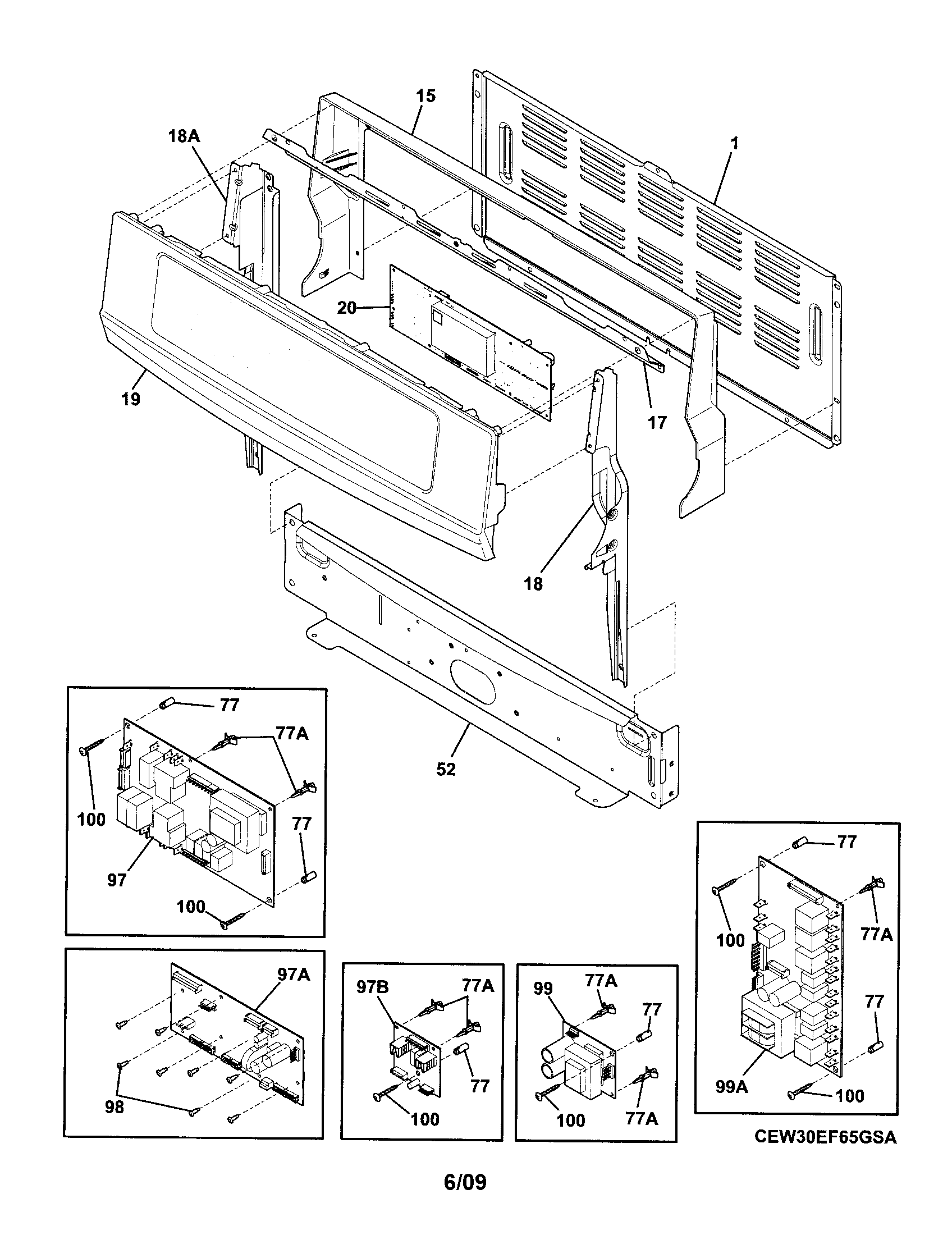 Electrolux CEW30EF6GSD backguard diagram