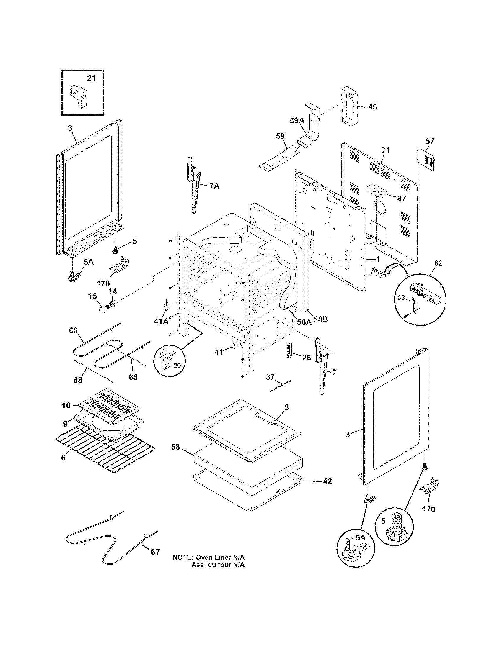 Frigidaire FEF336FMD body diagram