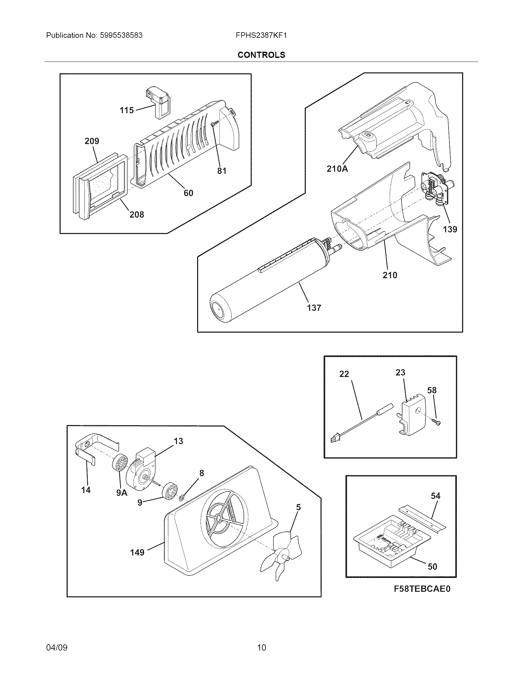 Frigidaire FPHS2387KF1 controls diagram