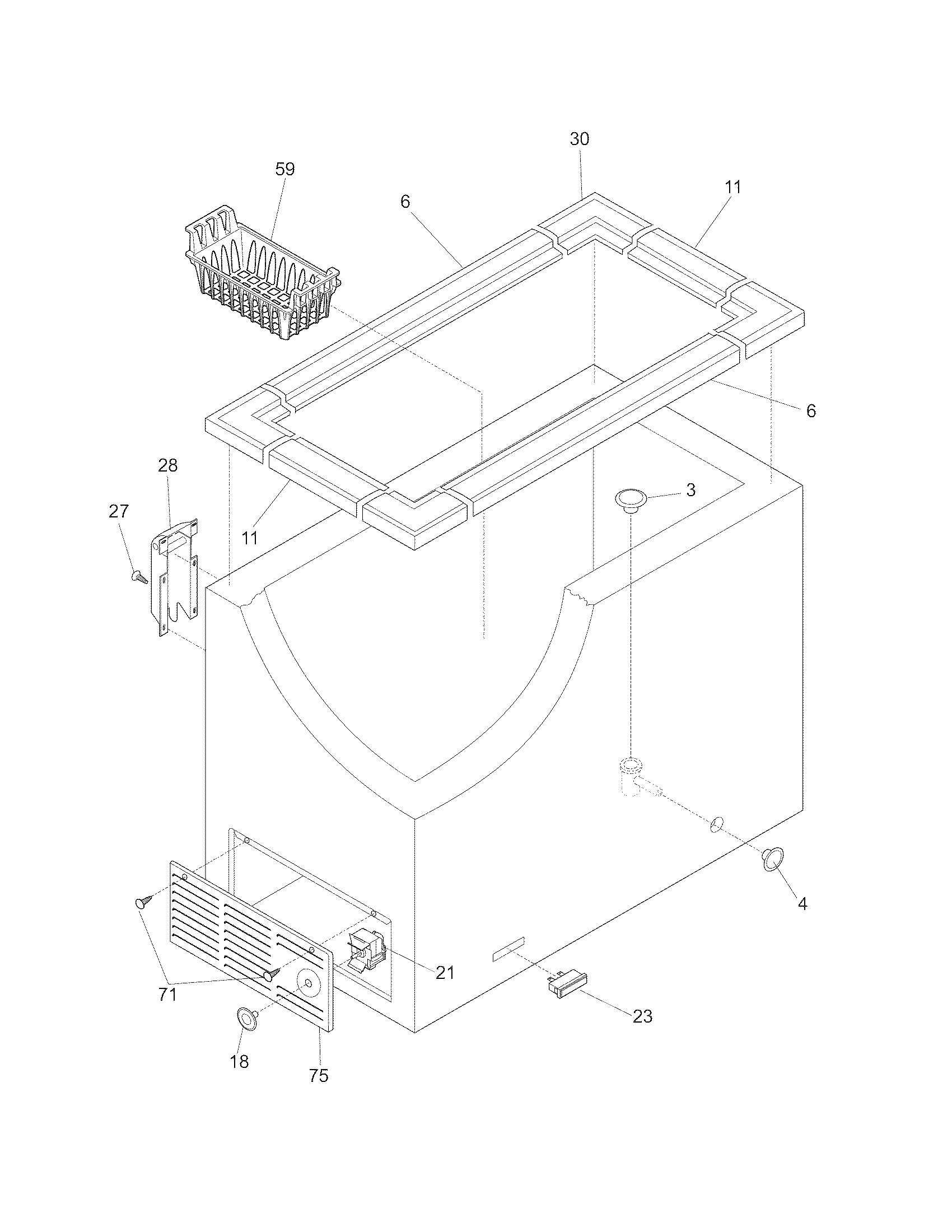 Frigidaire FFC0522DW13 cabinet diagram