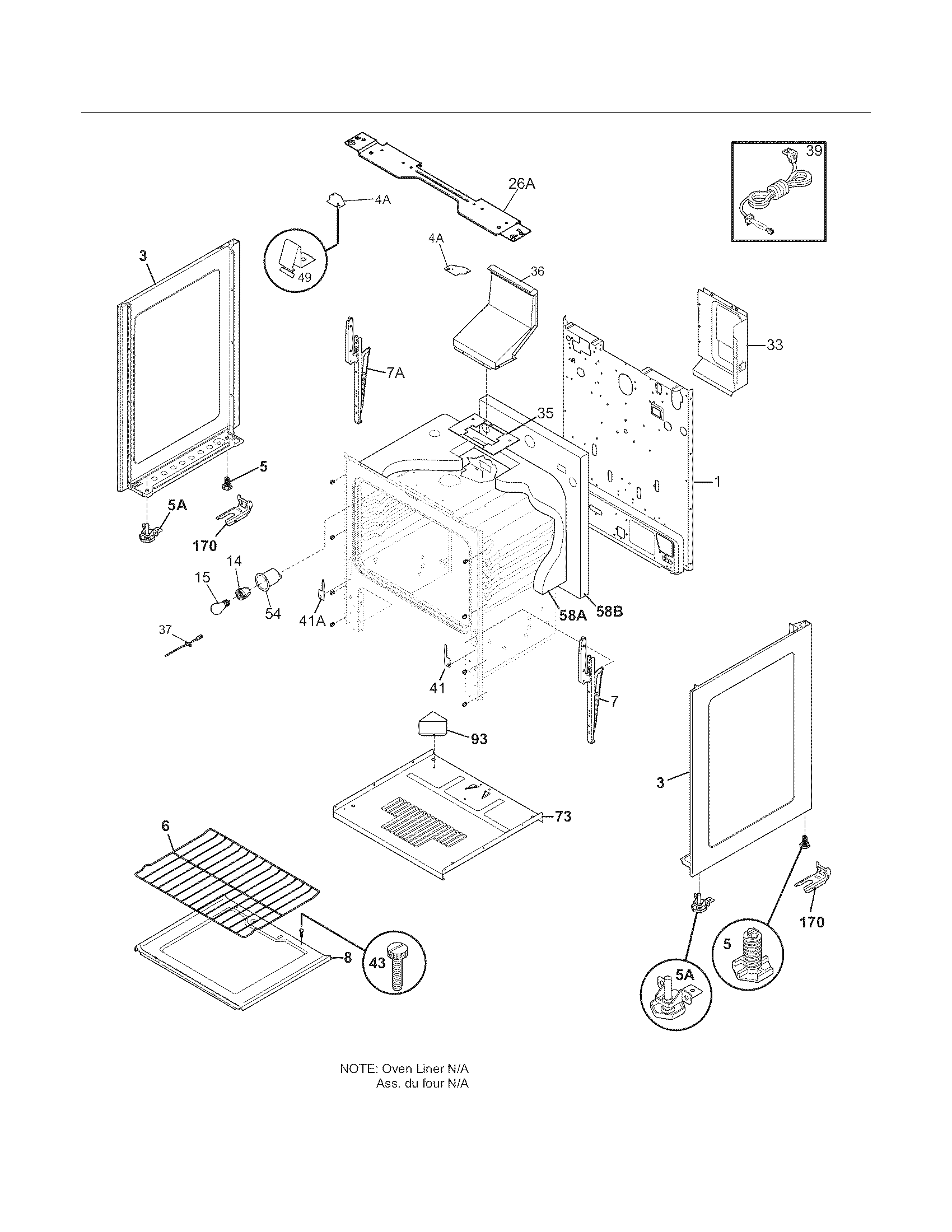 Crosley CRG3160GWWE body diagram