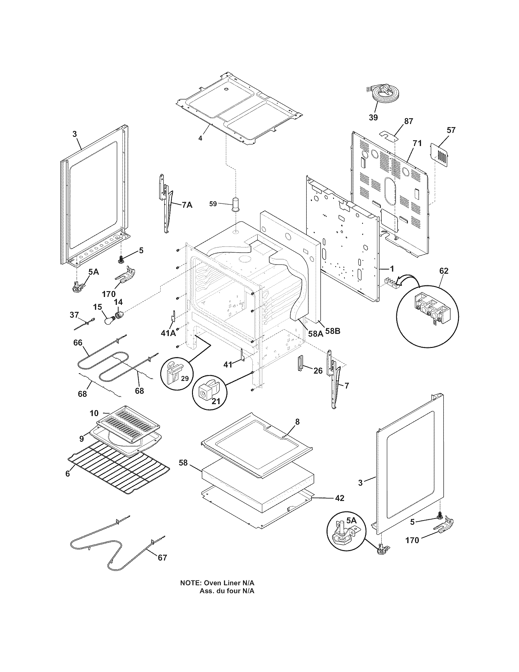 Frigidaire CFEF312GSC body diagram