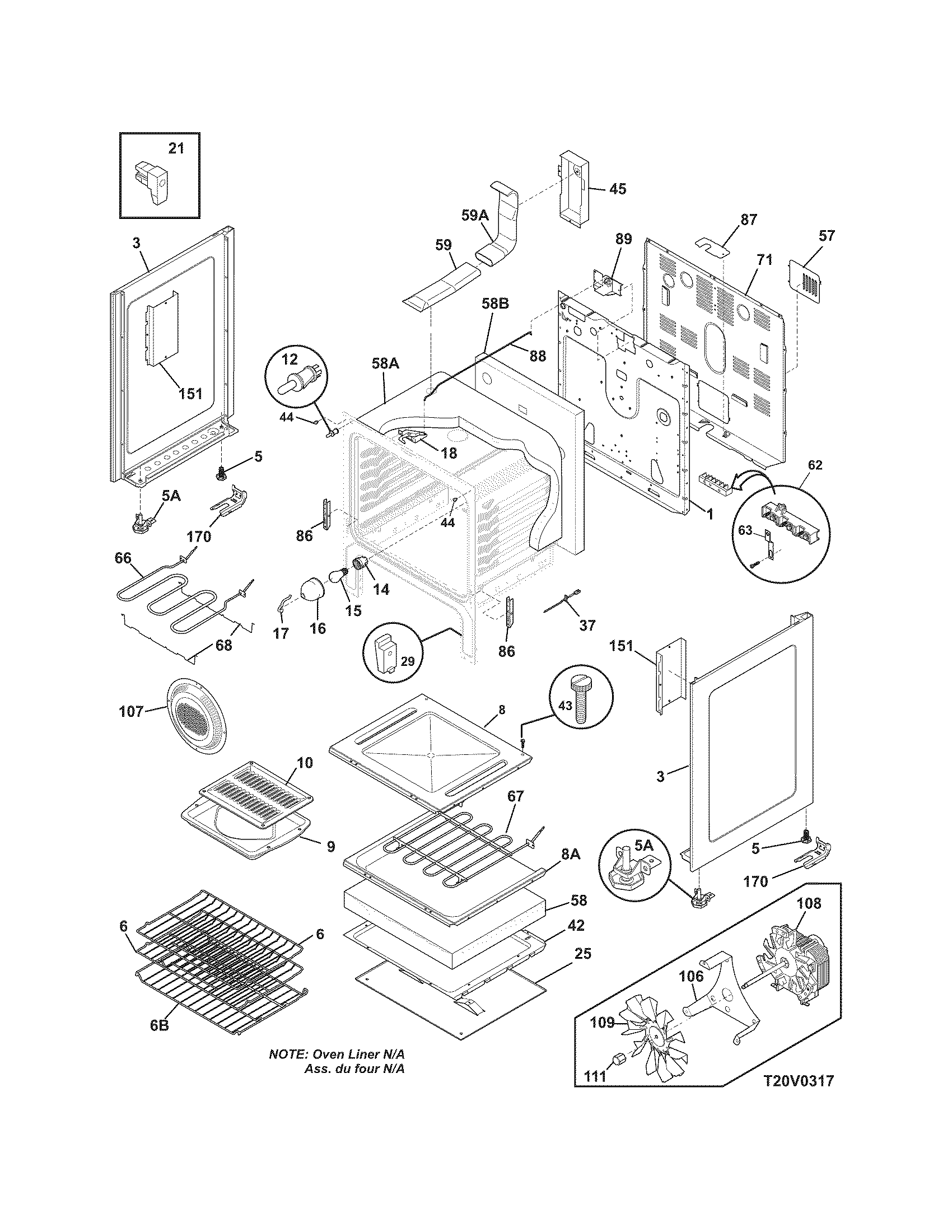 Frigidaire FEFLZ87GCD body diagram