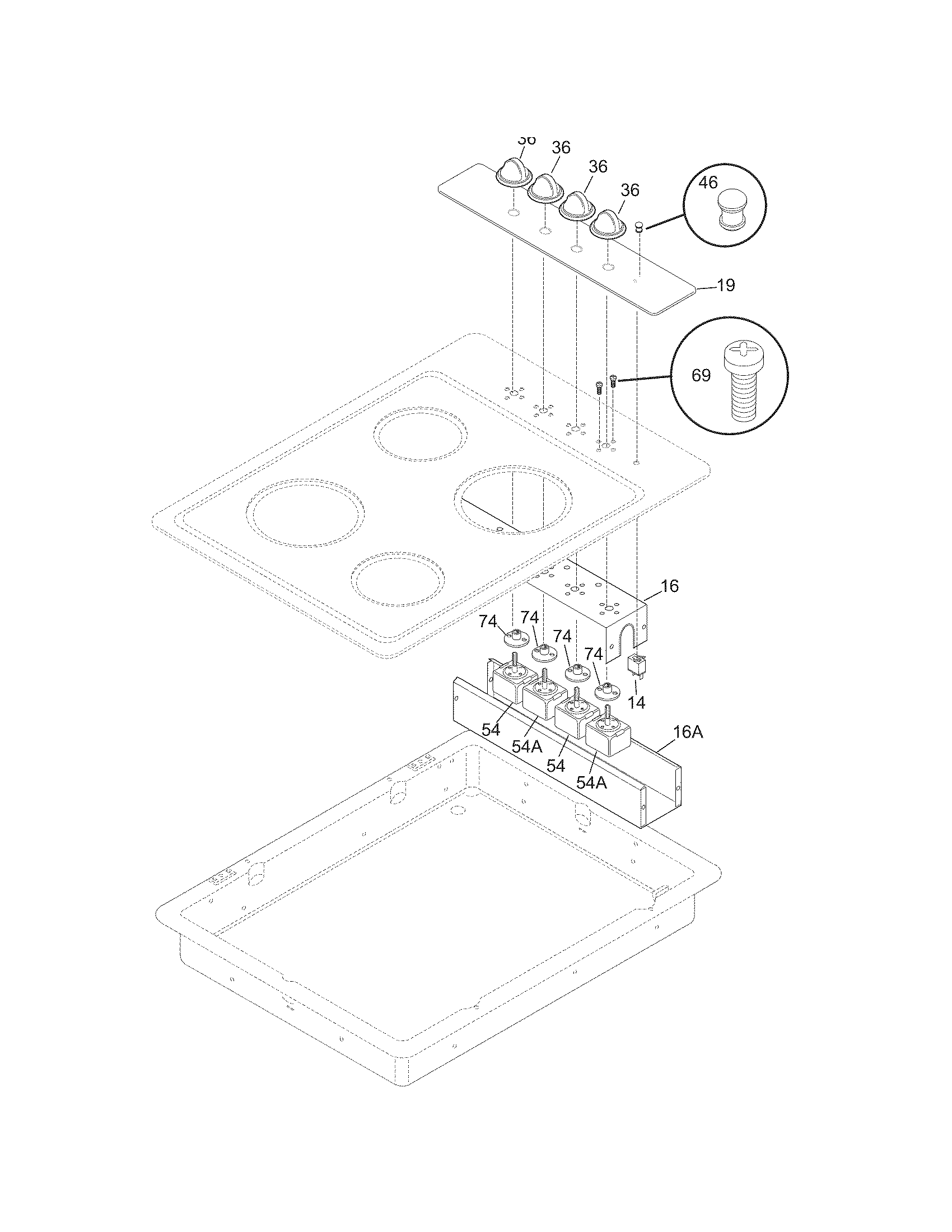Frigidaire FEC30C4AS1 control panel diagram