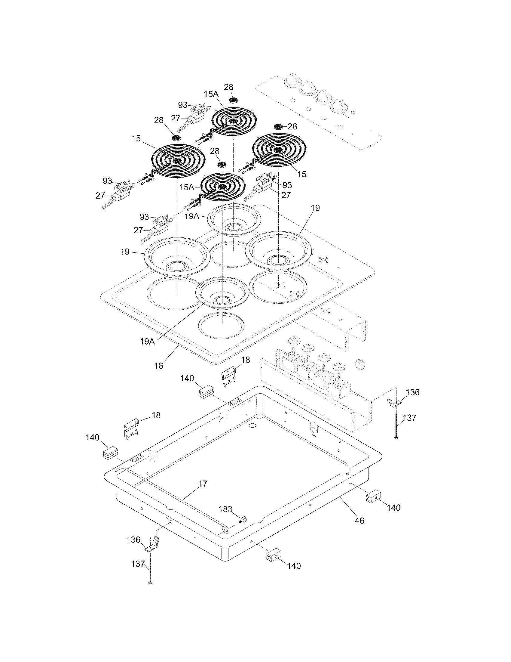 Frigidaire FEC30C4AS1 maintop diagram