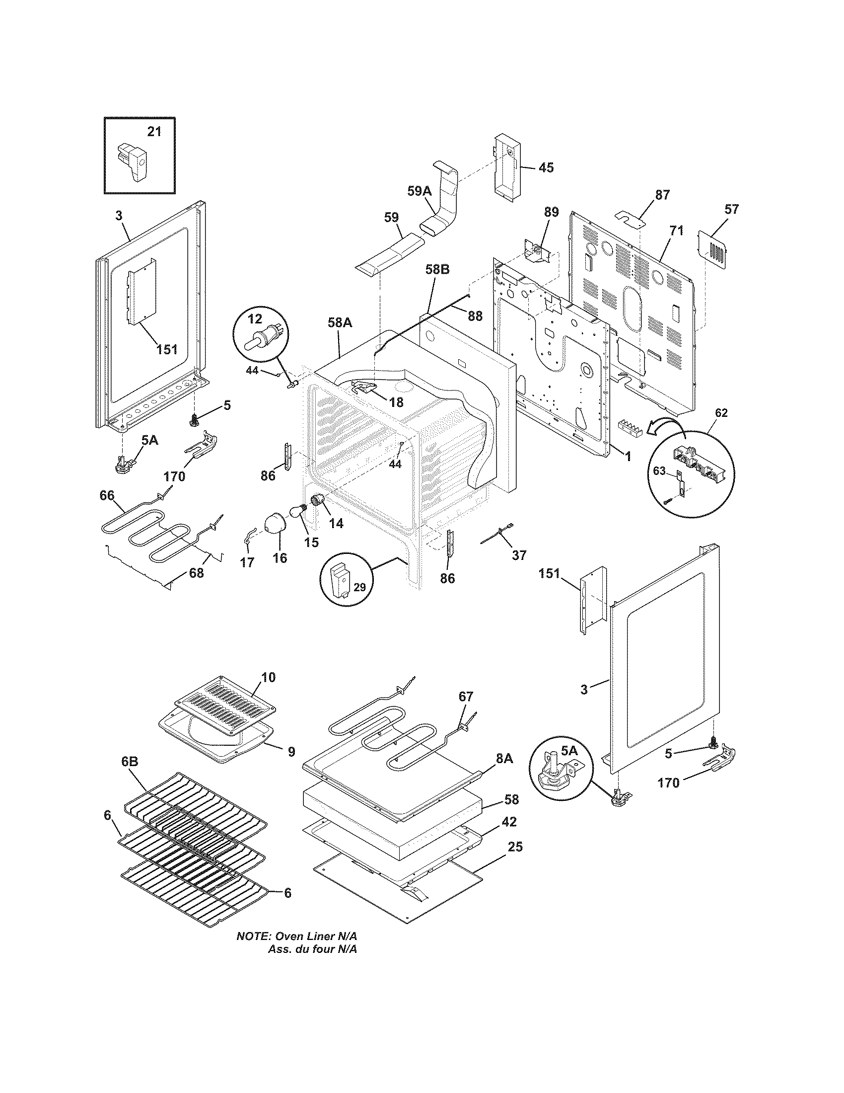 Frigidaire GLEFZ369FCF body diagram