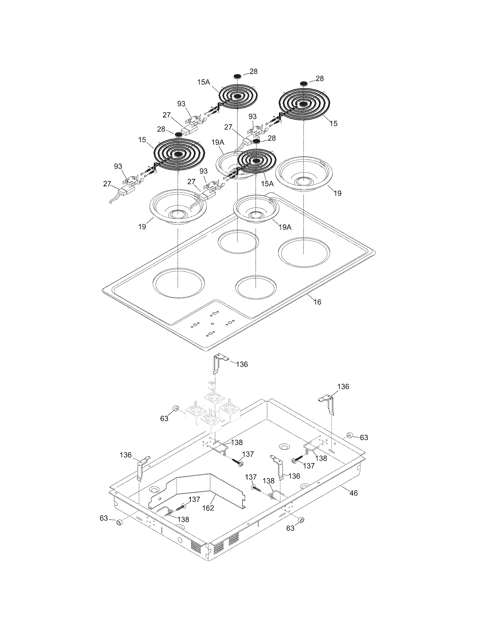 Frigidaire FEC32C4AC1 maintop diagram