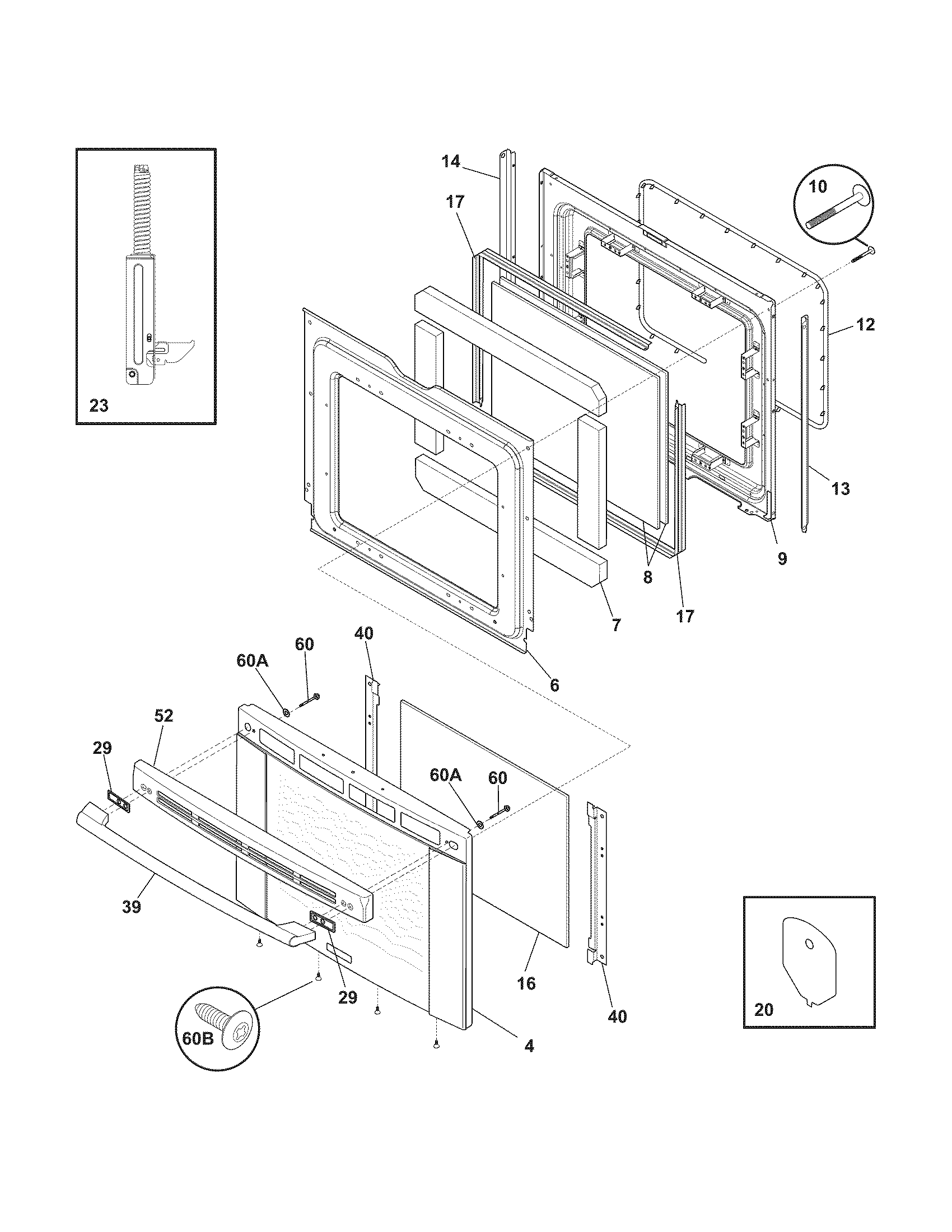 Electrolux CEW30EF6GSE door diagram