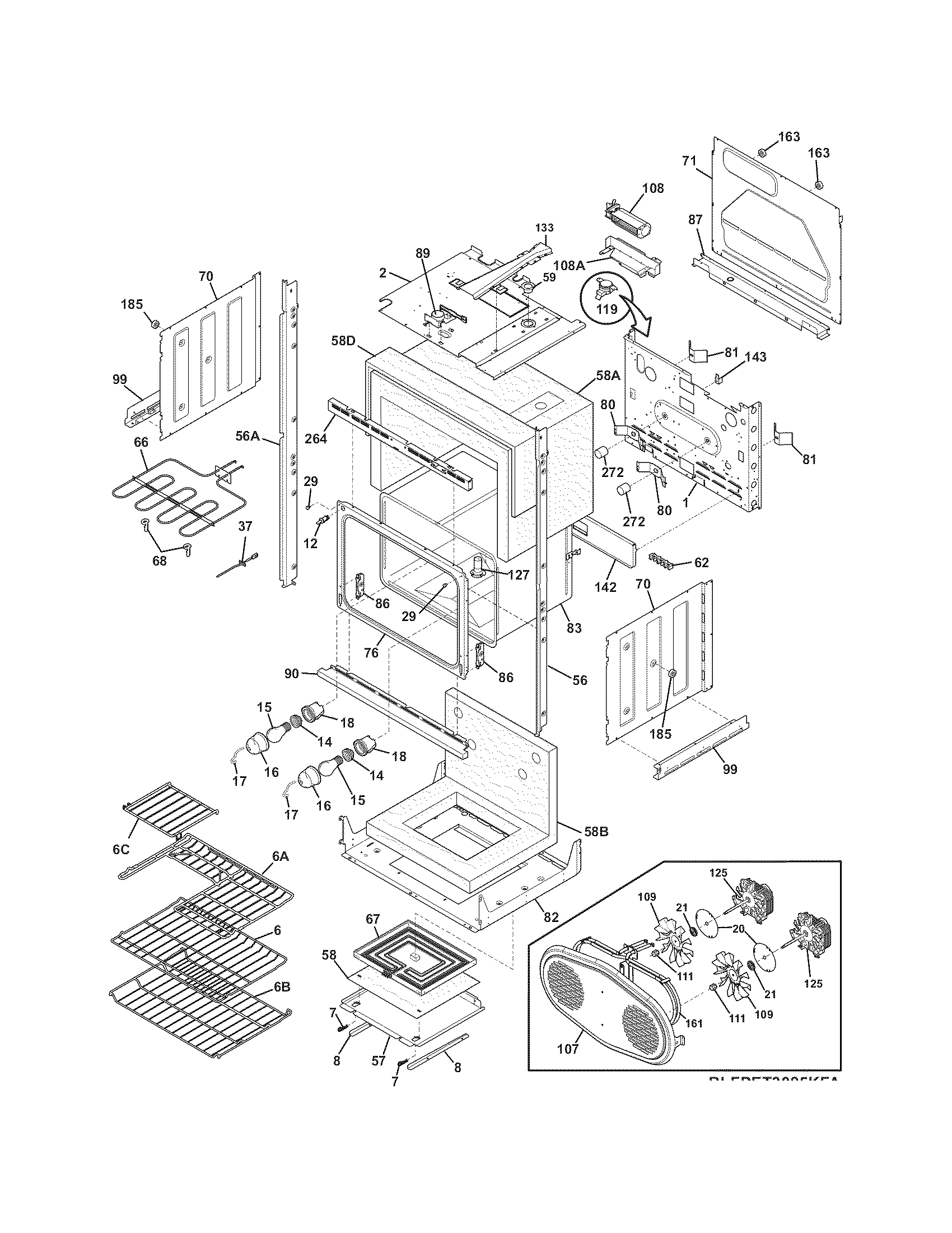 Frigidaire FPET3085KFA lower oven diagram