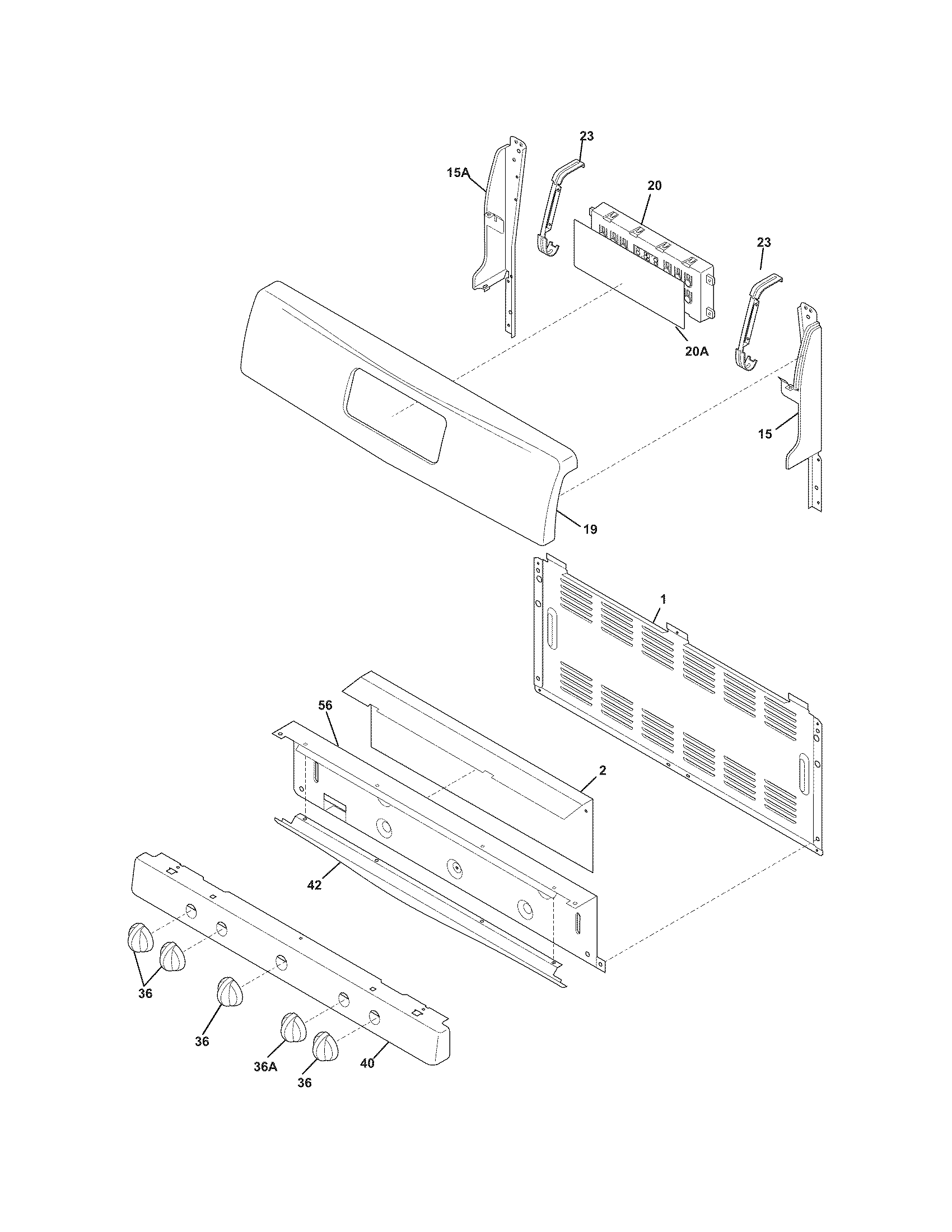Frigidaire GLGF389GBG backguard diagram