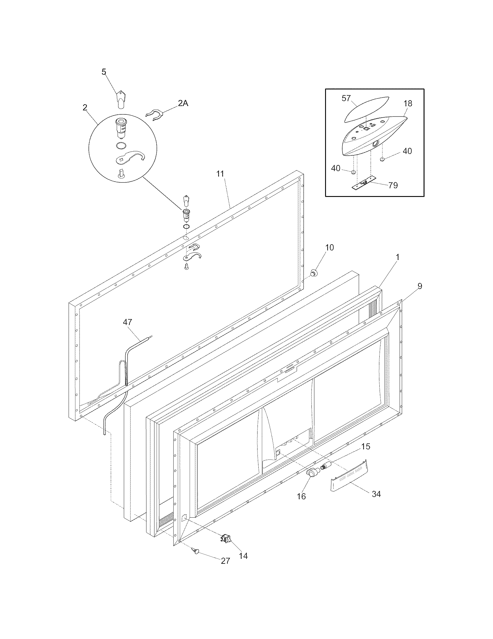 Frigidaire GLFC2528FW9 door diagram