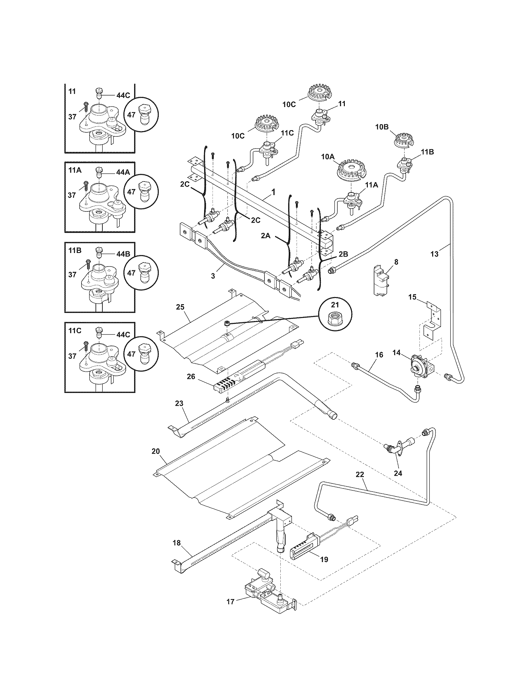 Kenmore 79078618507 burner diagram