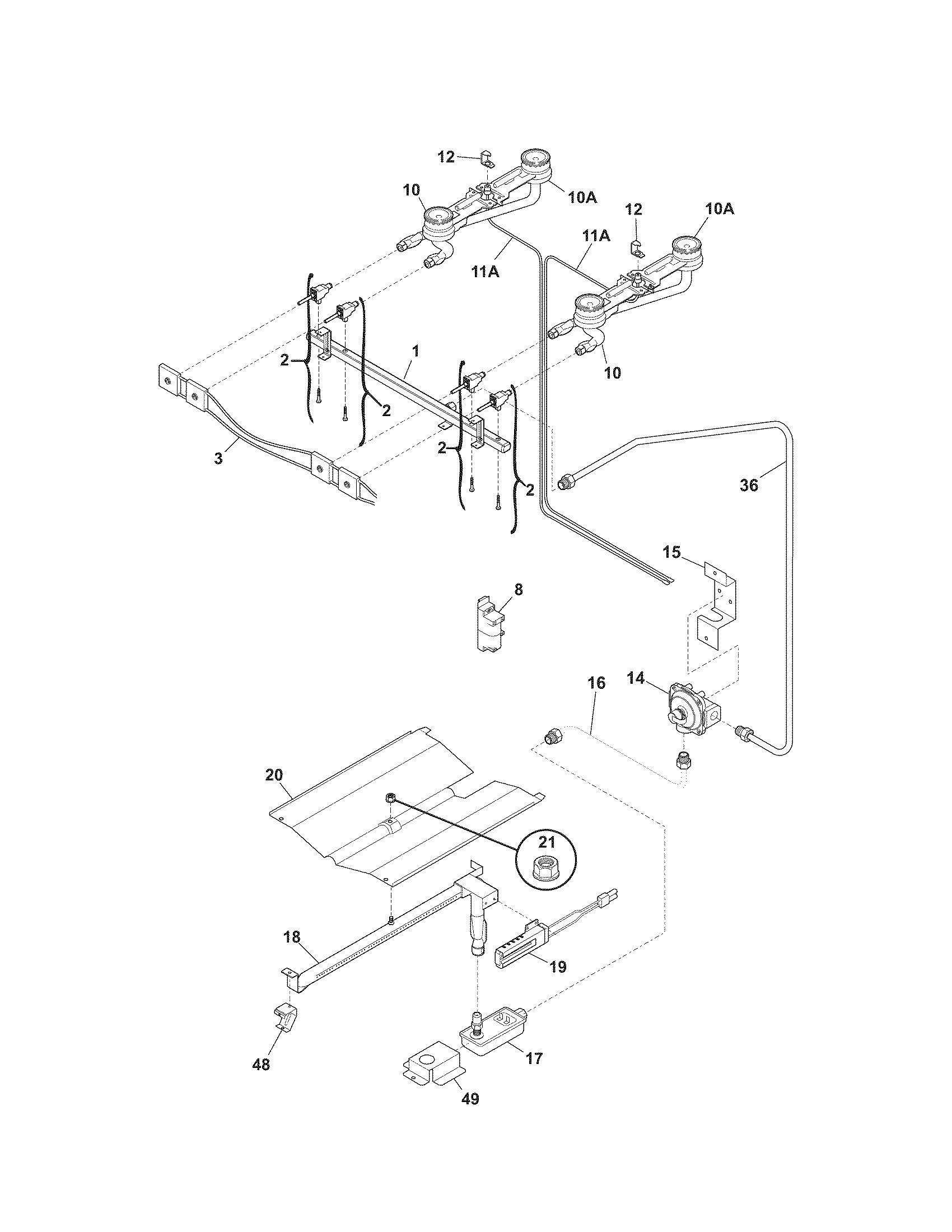 Kenmore 79071152702 burner diagram