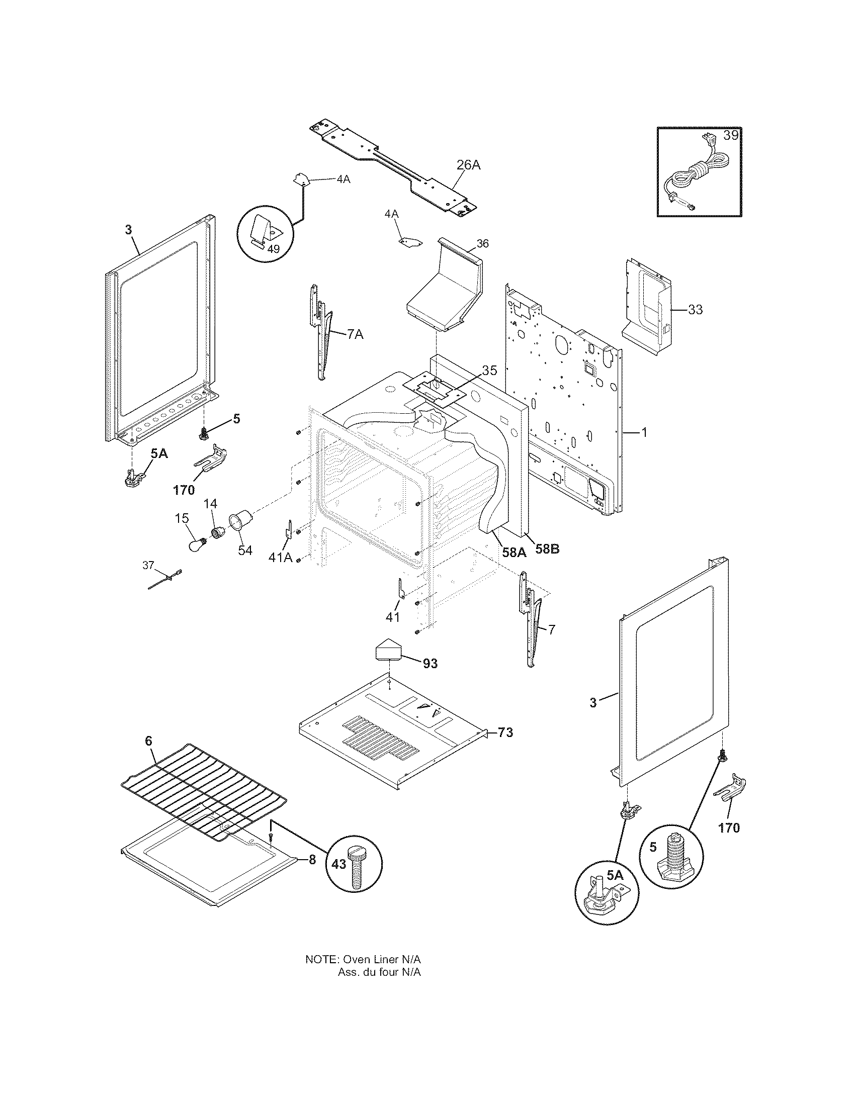 Frigidaire FGF348KCB body diagram