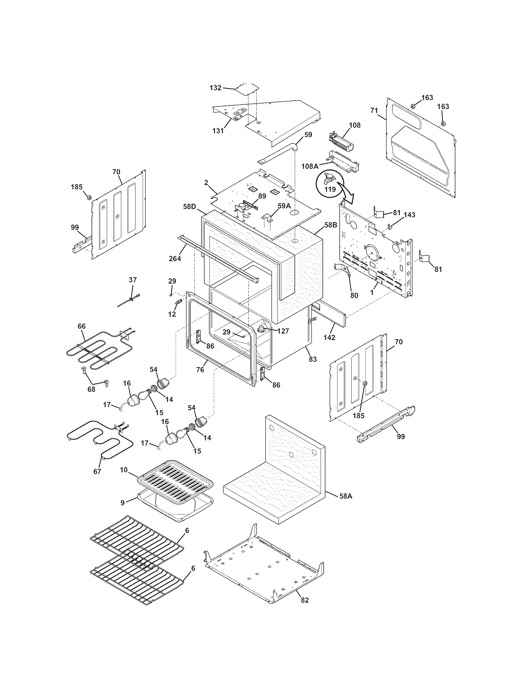 Kenmore 79047779406 upper oven diagram