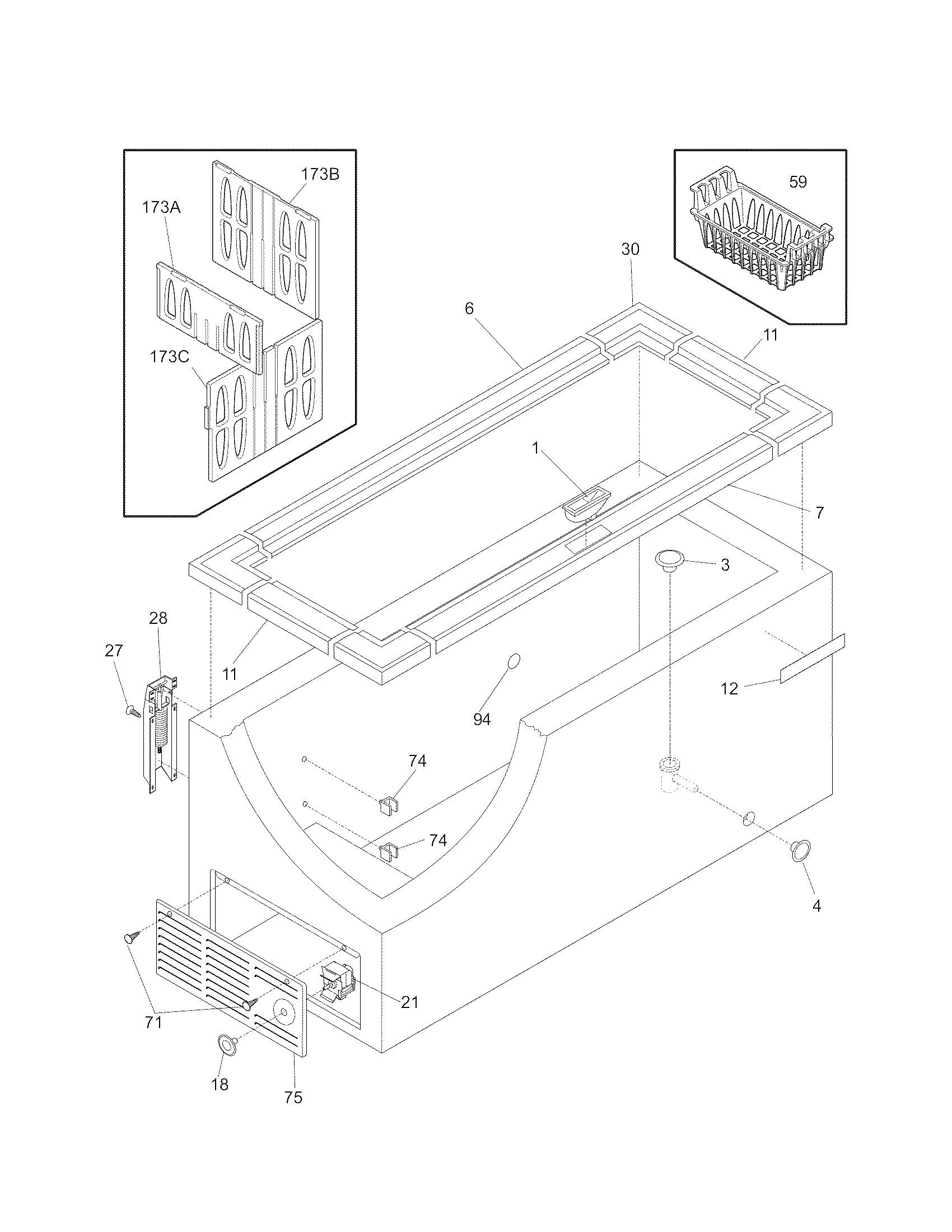Kenmore 25316342105 cabinet diagram