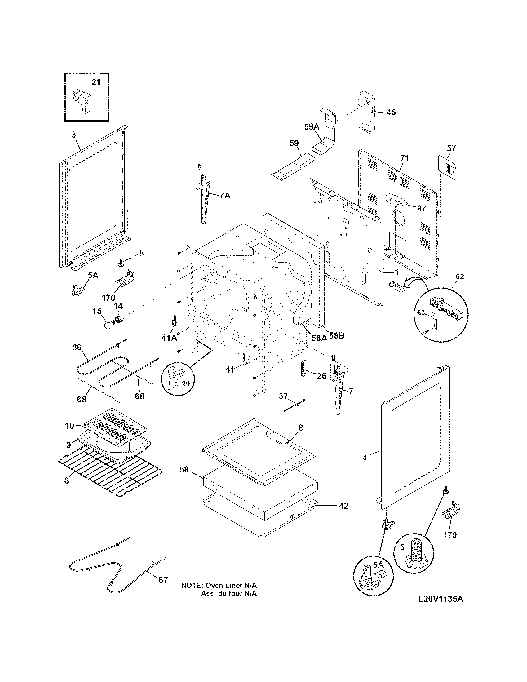 Frigidaire FEF339FSE body diagram