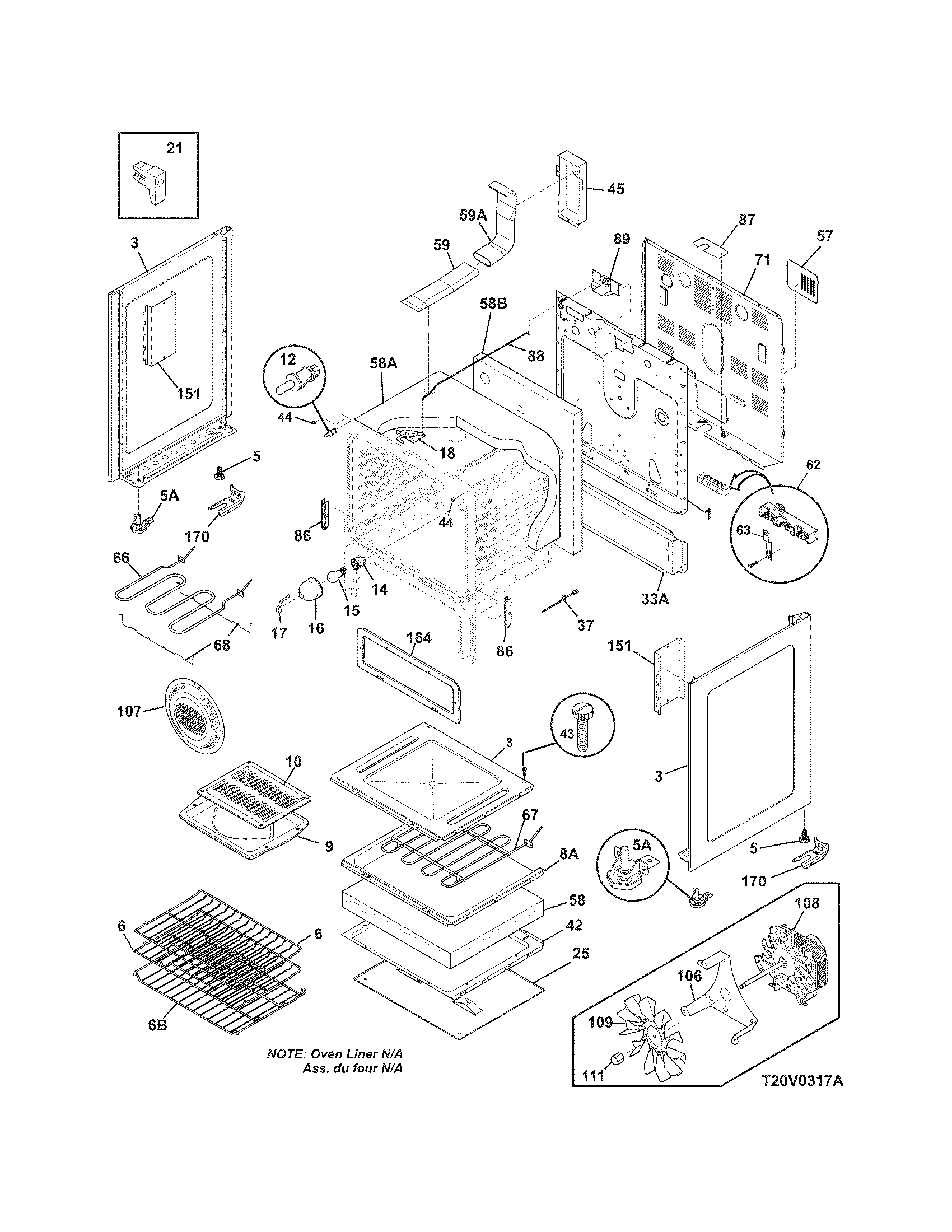 Frigidaire FEFLMC55HCC body diagram