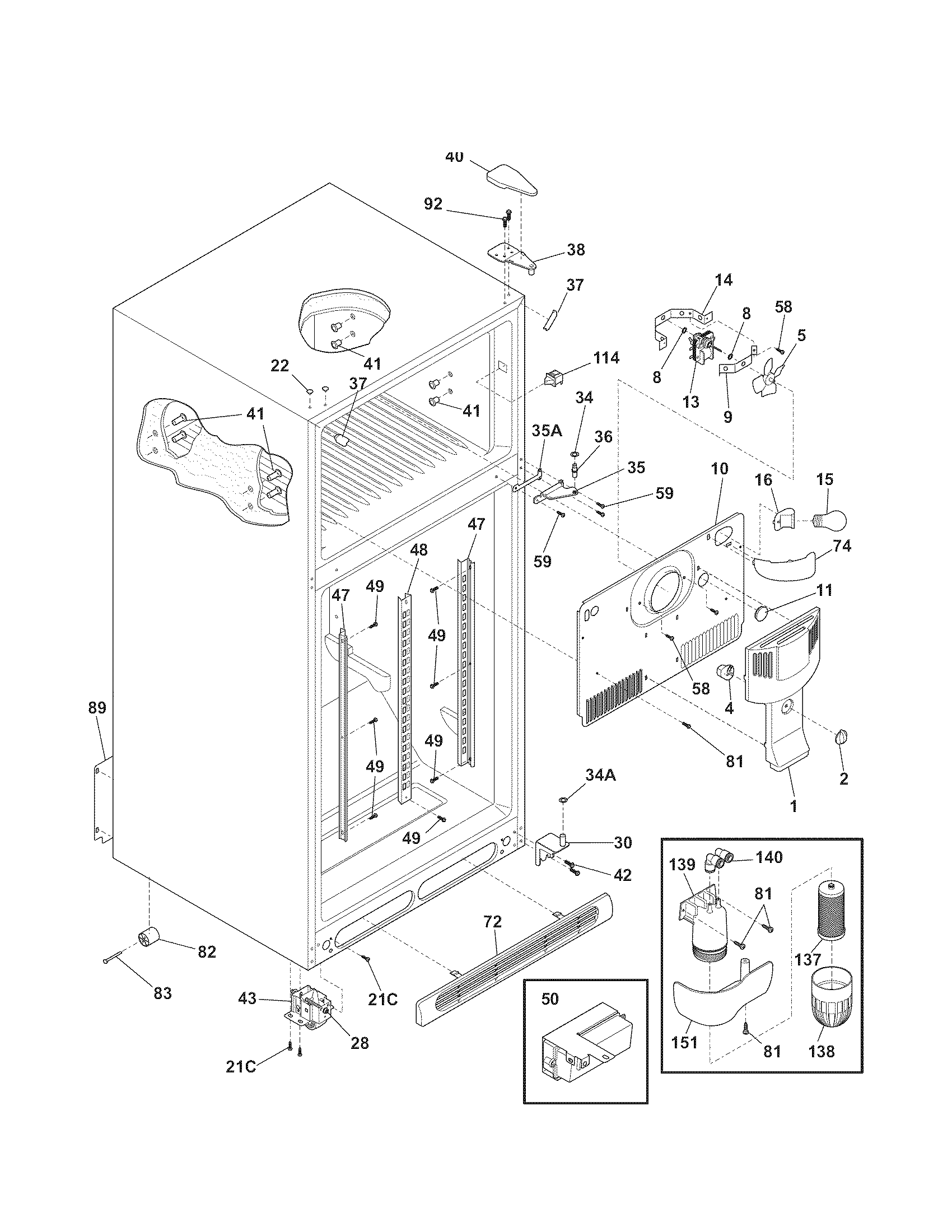 Kenmore Elite 25374924704 cabinet diagram