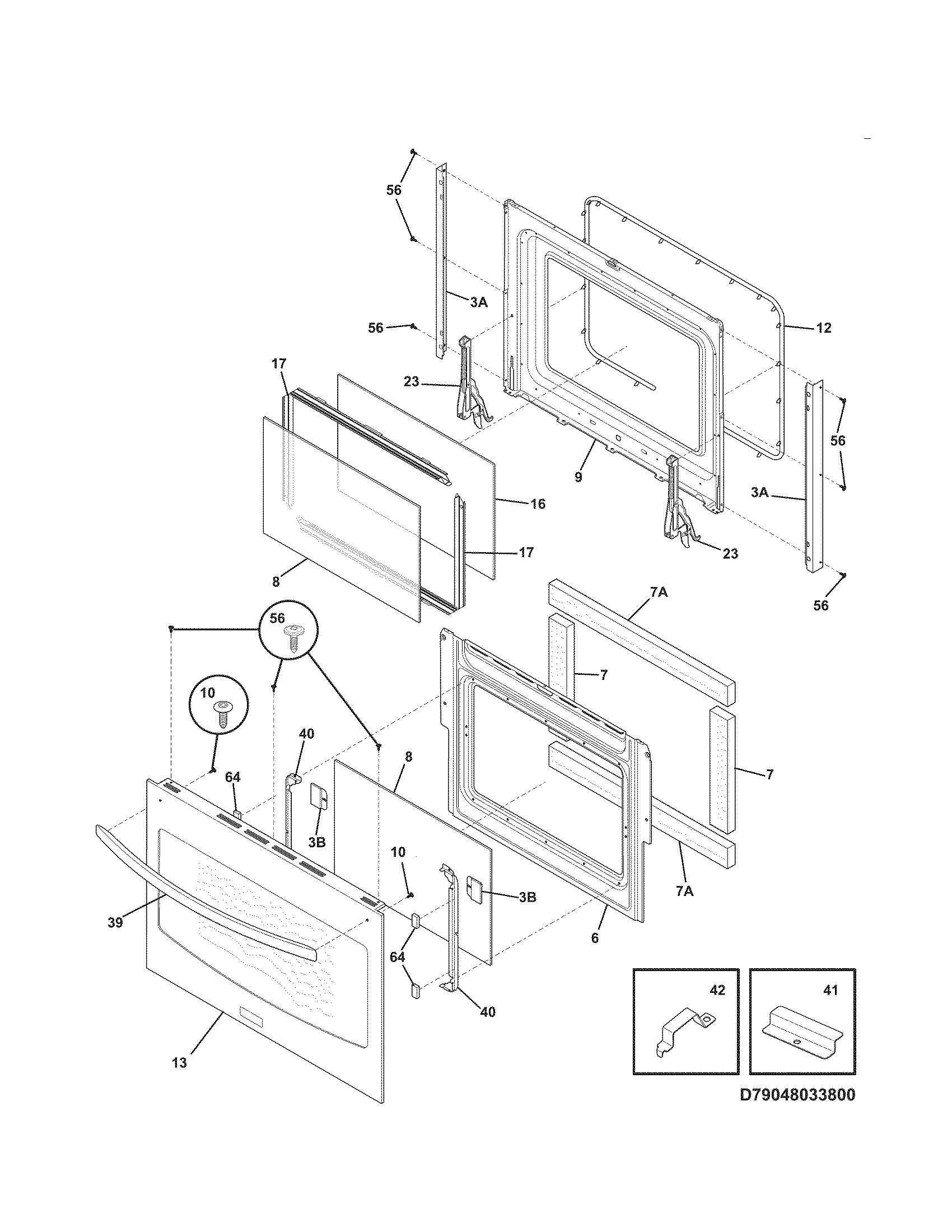 Kenmore Elite 79048133801 doors diagram