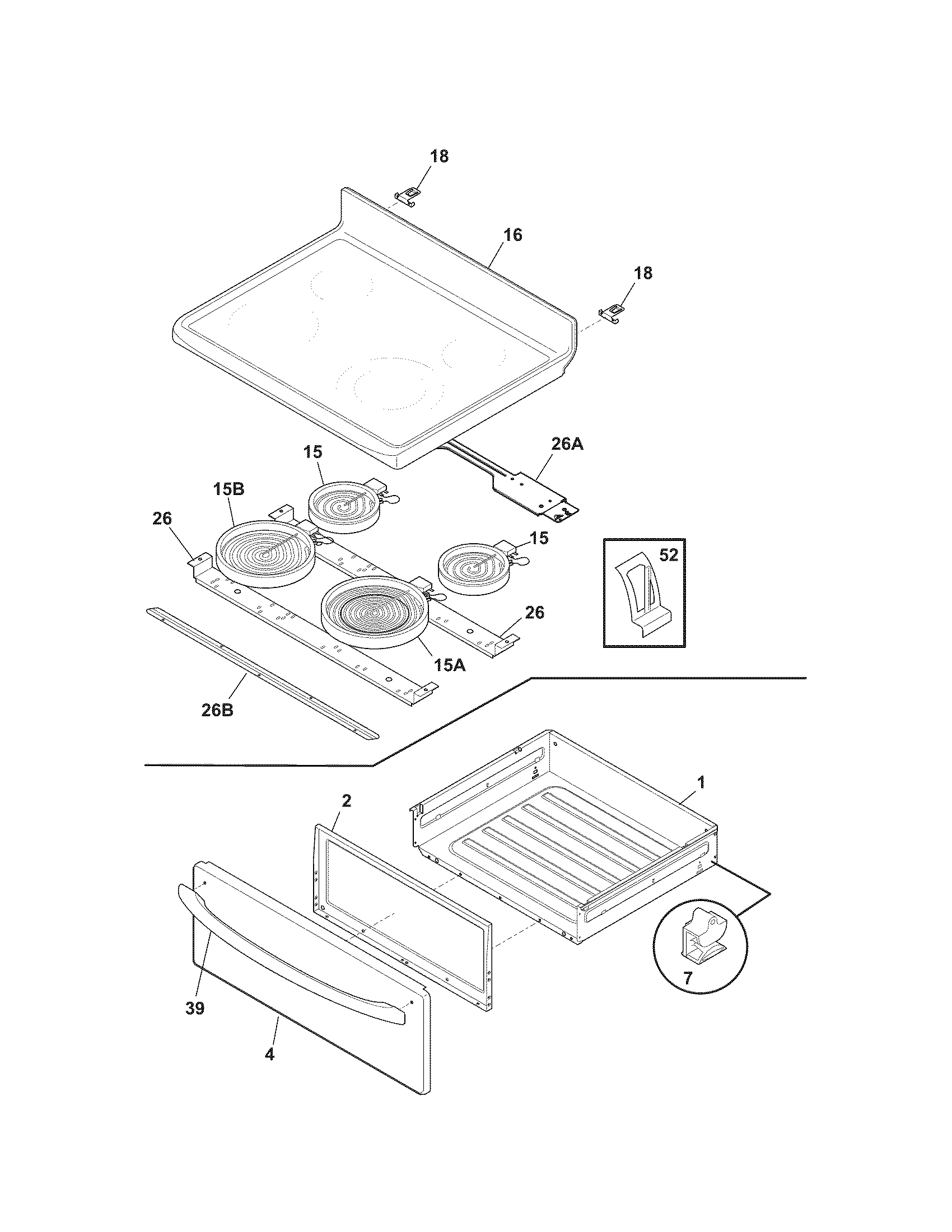 Kenmore 79094338801 top/drawer diagram