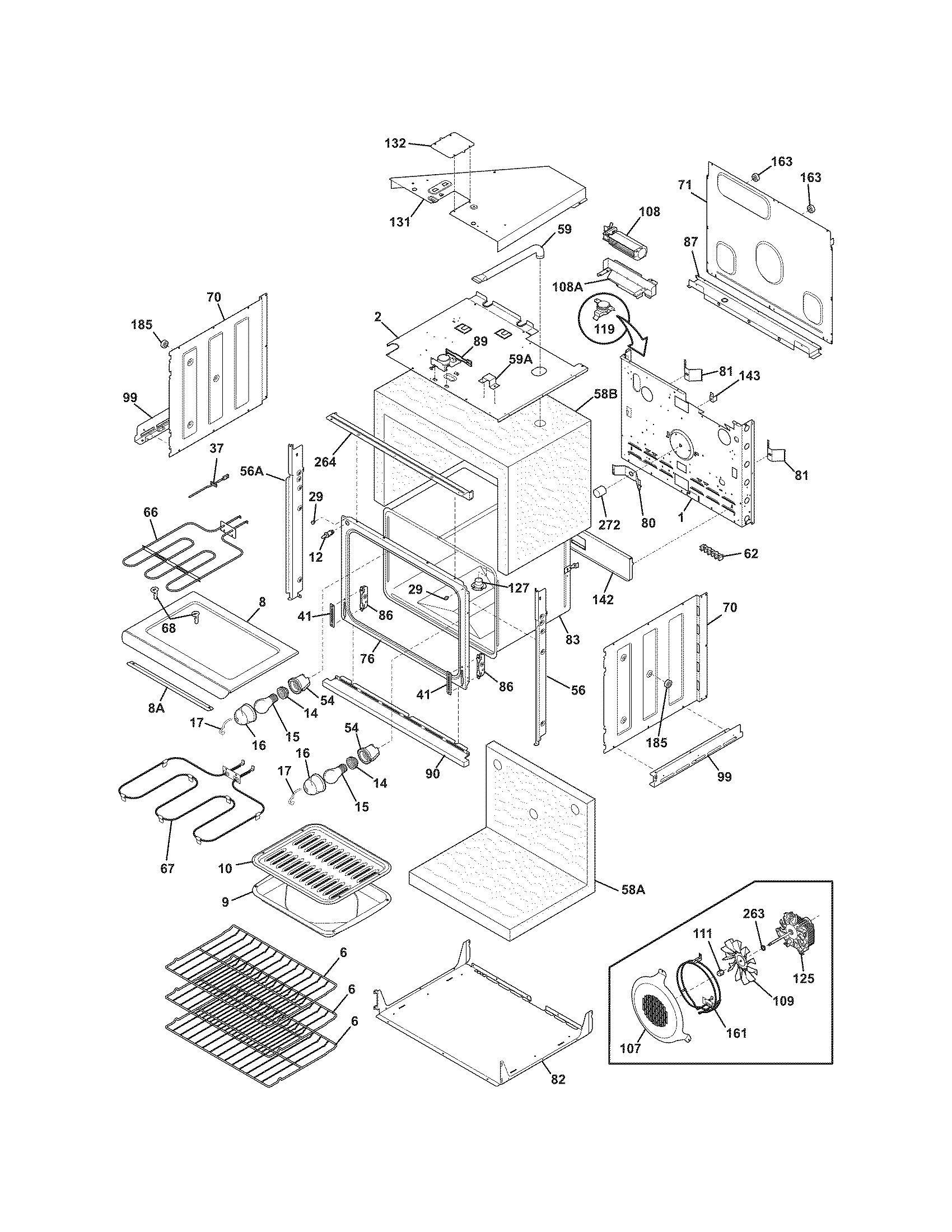 Frigidaire PLEB27S9FCF body diagram