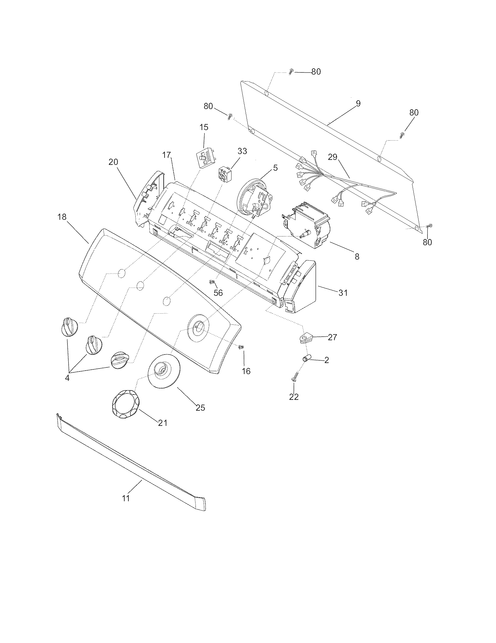 White-Westinghouse SWS1339HQ1 control/panel diagram