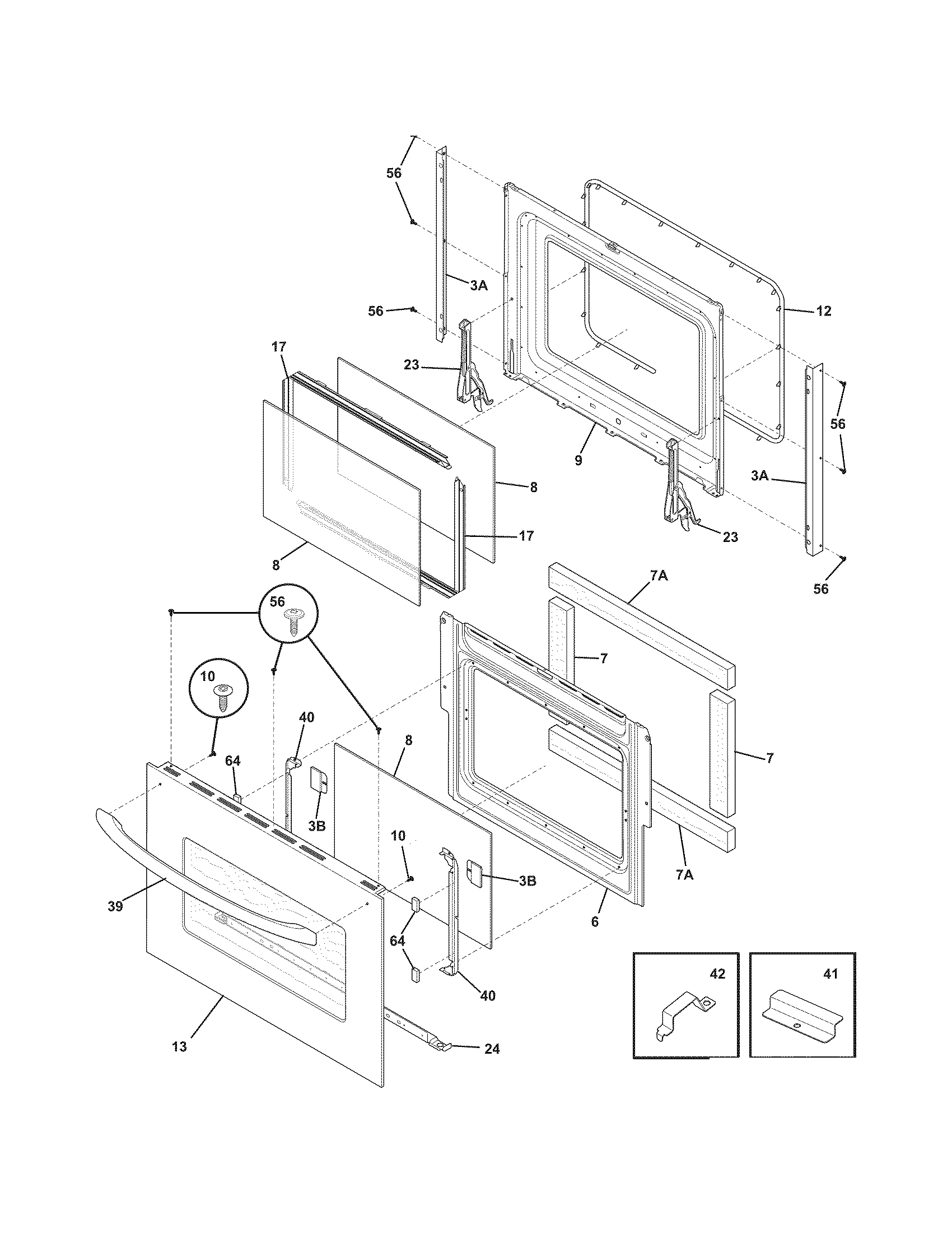 Frigidaire CFEB30S5GC4 door diagram