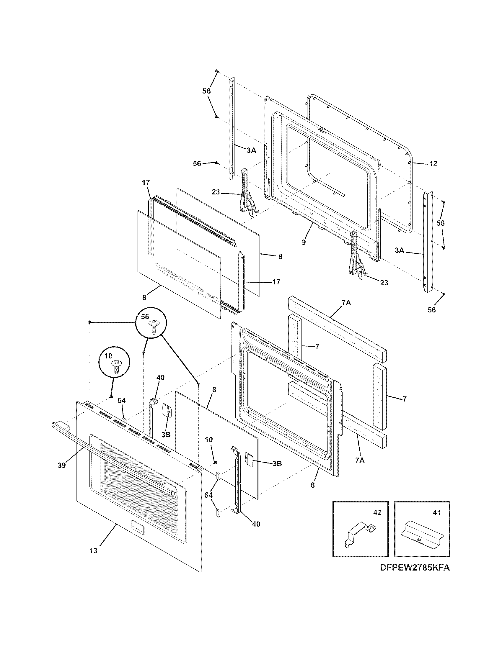 Frigidaire FPET2785KFA doors diagram
