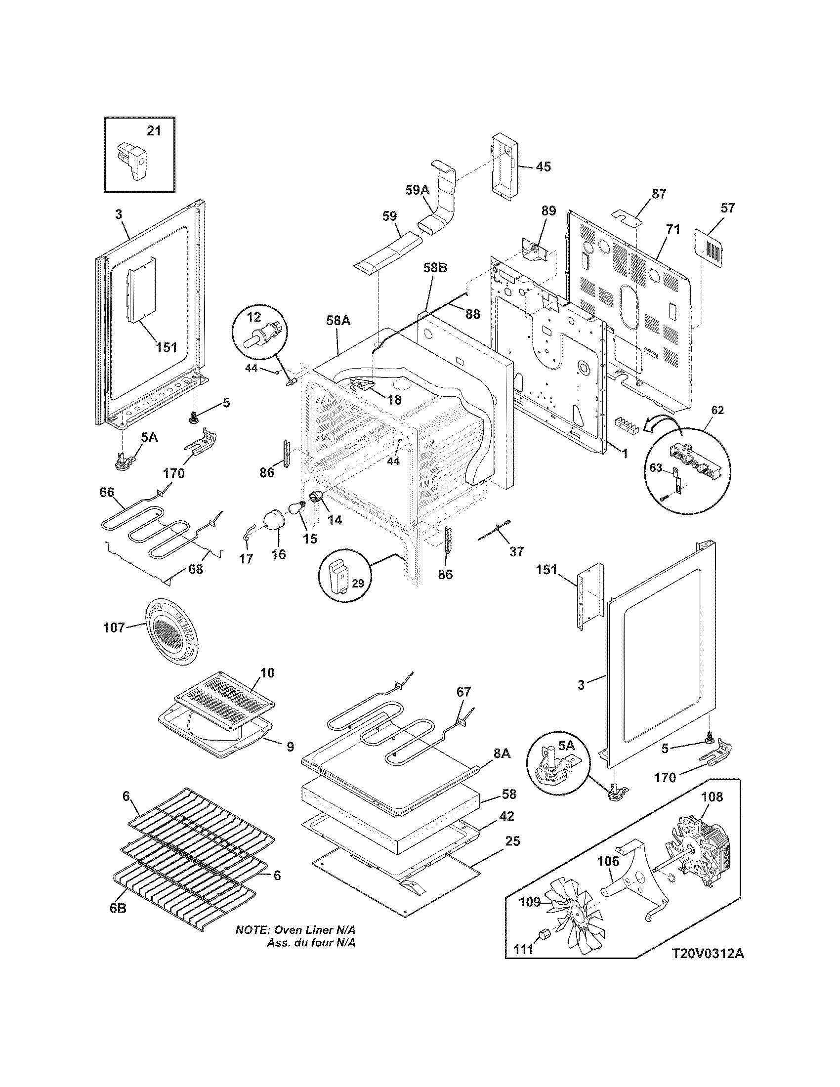 Frigidaire FEFB79GCC body diagram