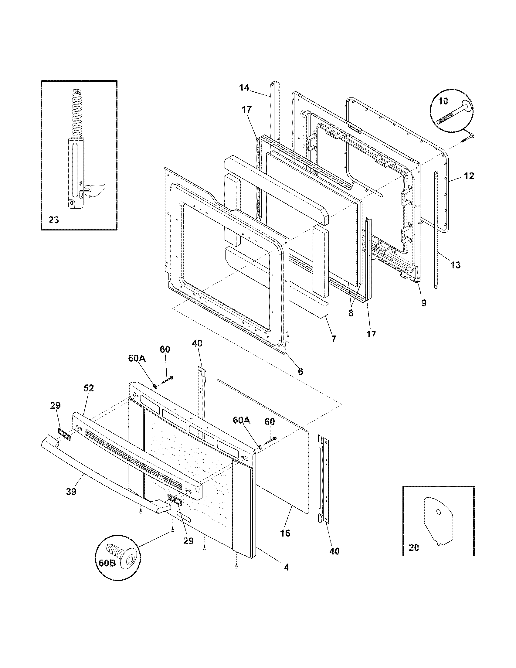 Electrolux EW30EF65GBD door diagram