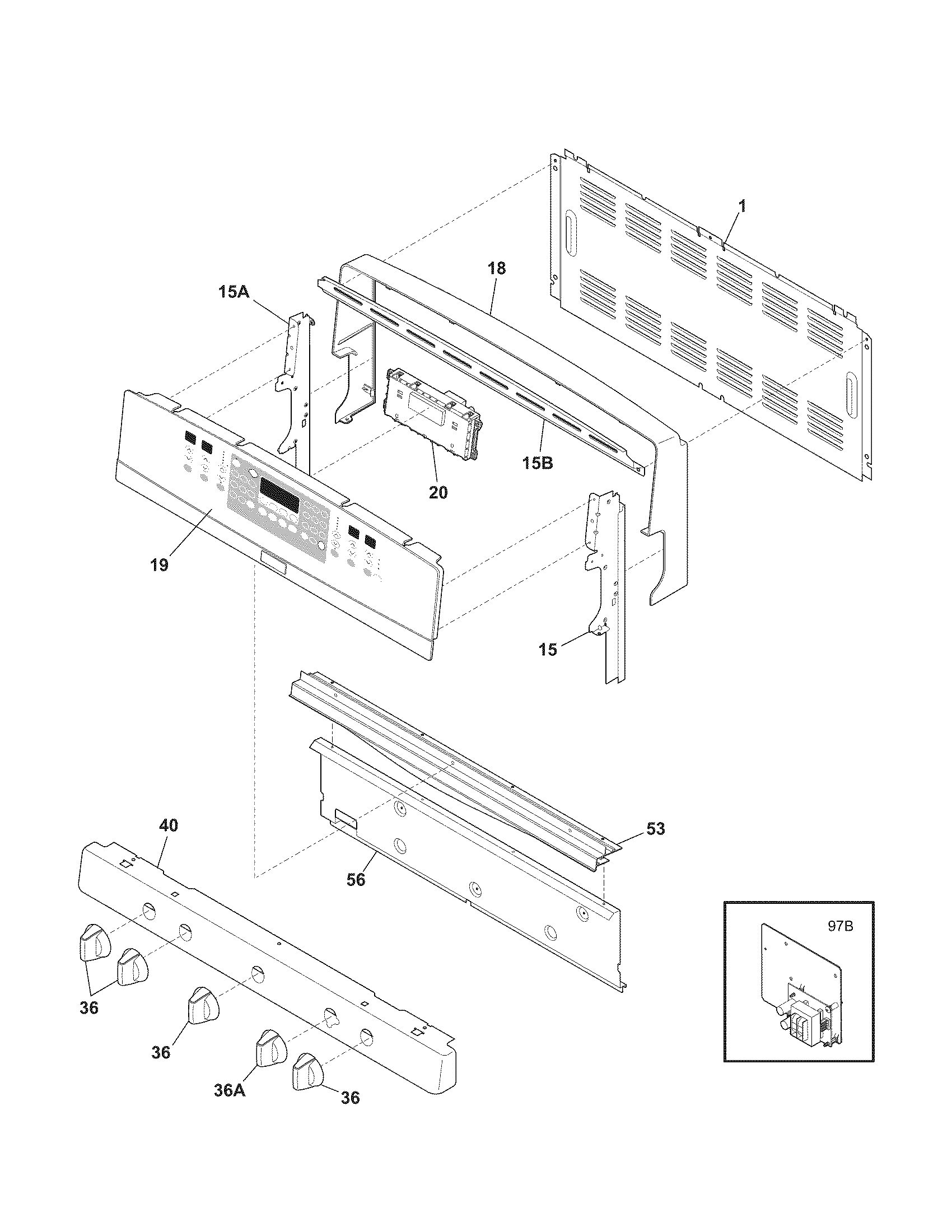 Kenmore Elite 79077533802 backguard diagram