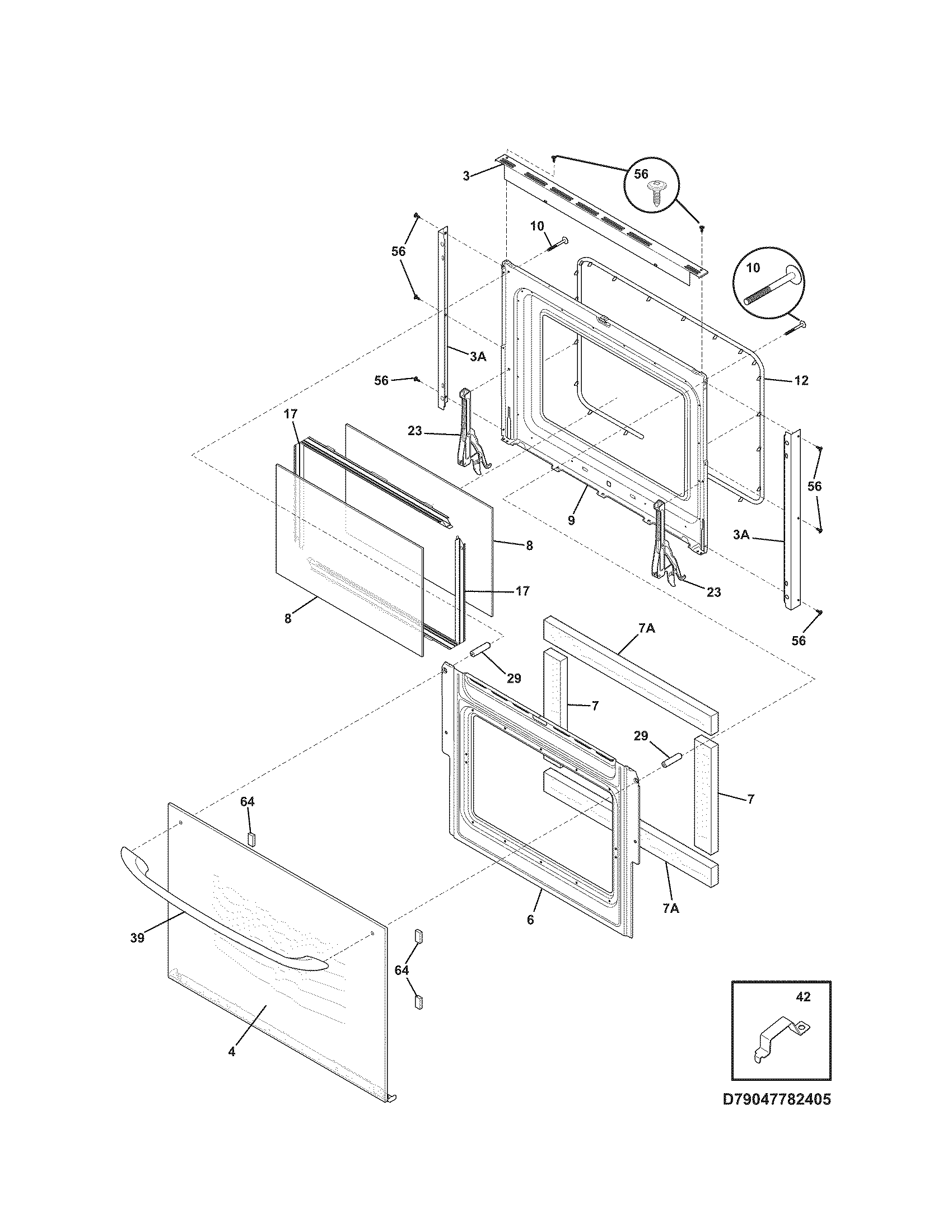 Kenmore 79047784407 door diagram