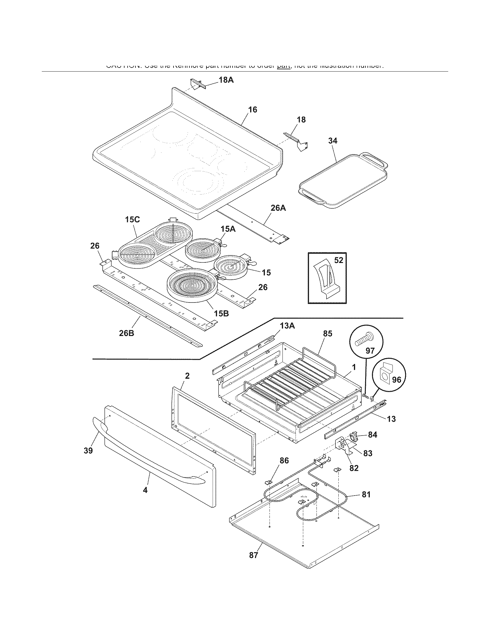Kenmore Elite 79099129400 top/drawer diagram