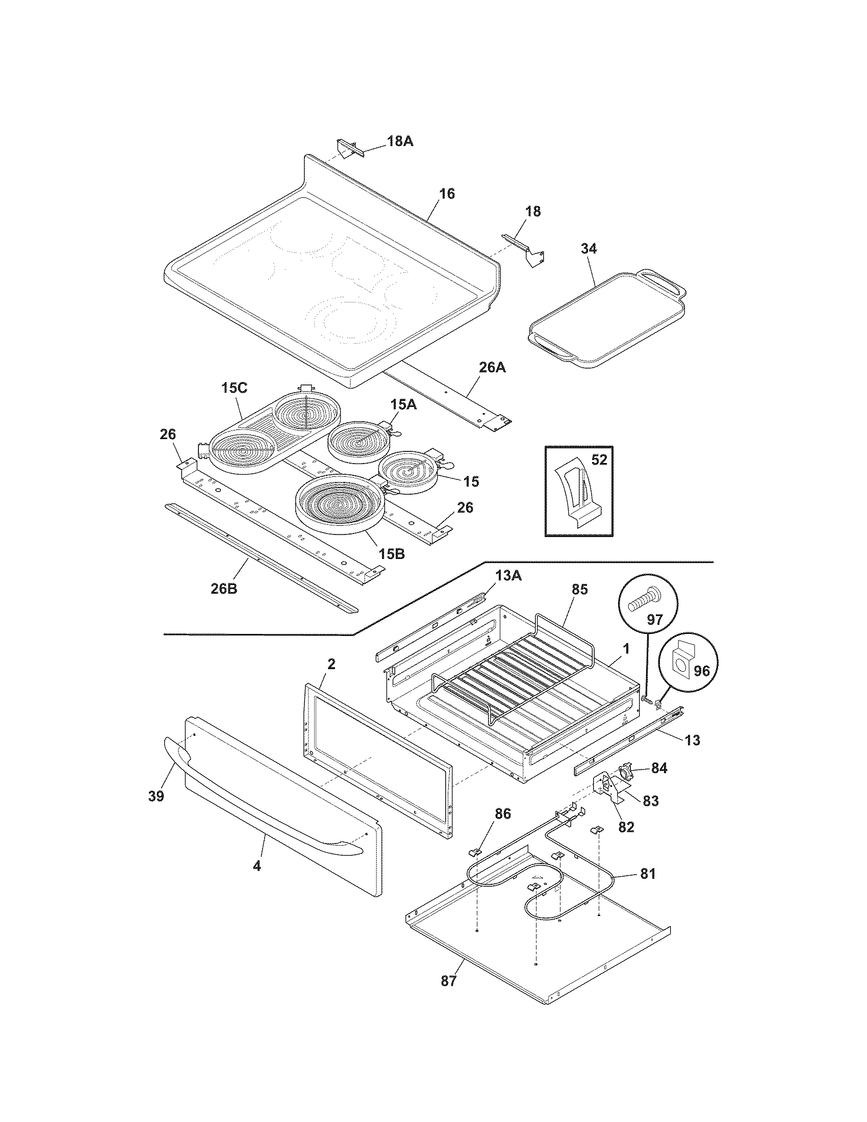 Kenmore Elite 79099123400 top/drawer diagram
