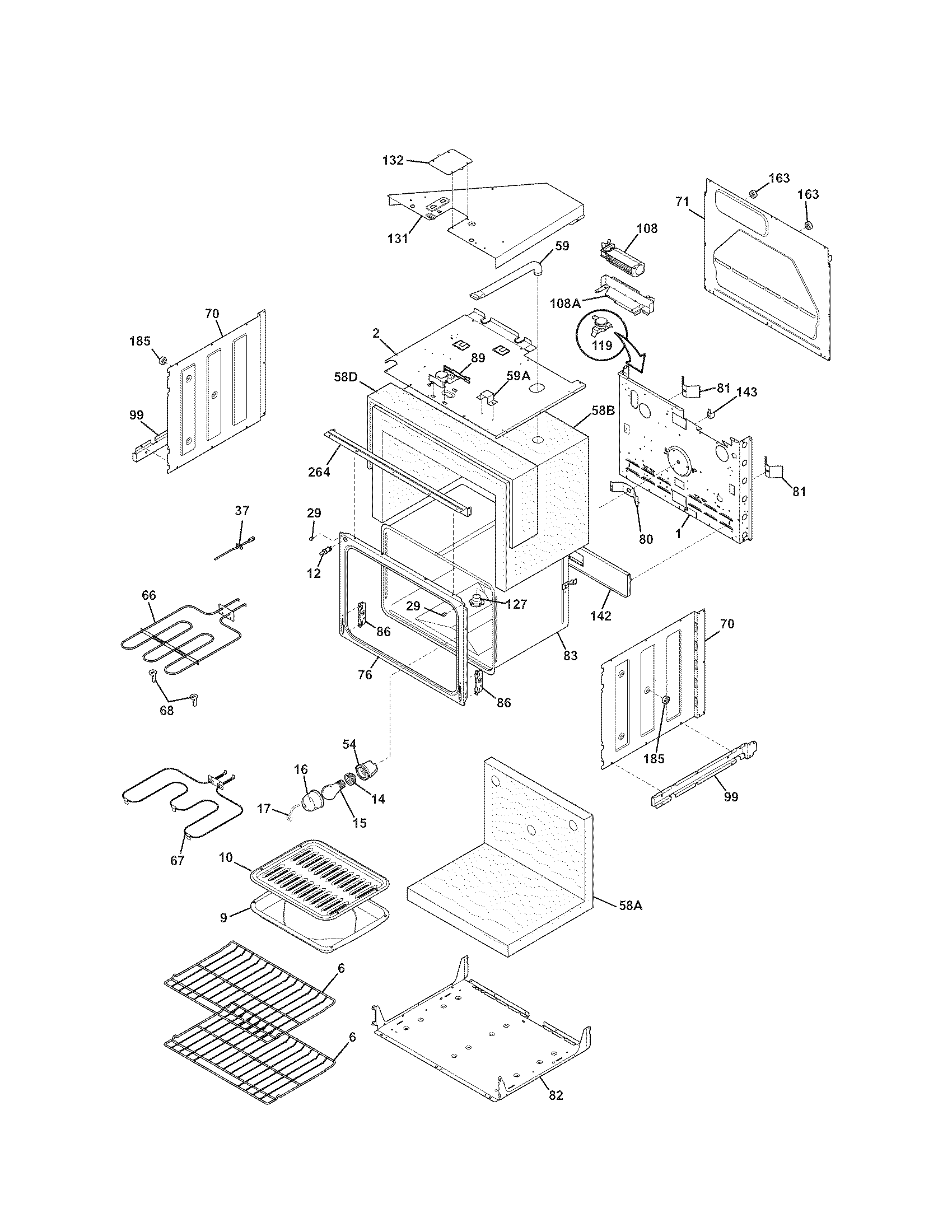 Kenmore 79047879407 upper oven diagram