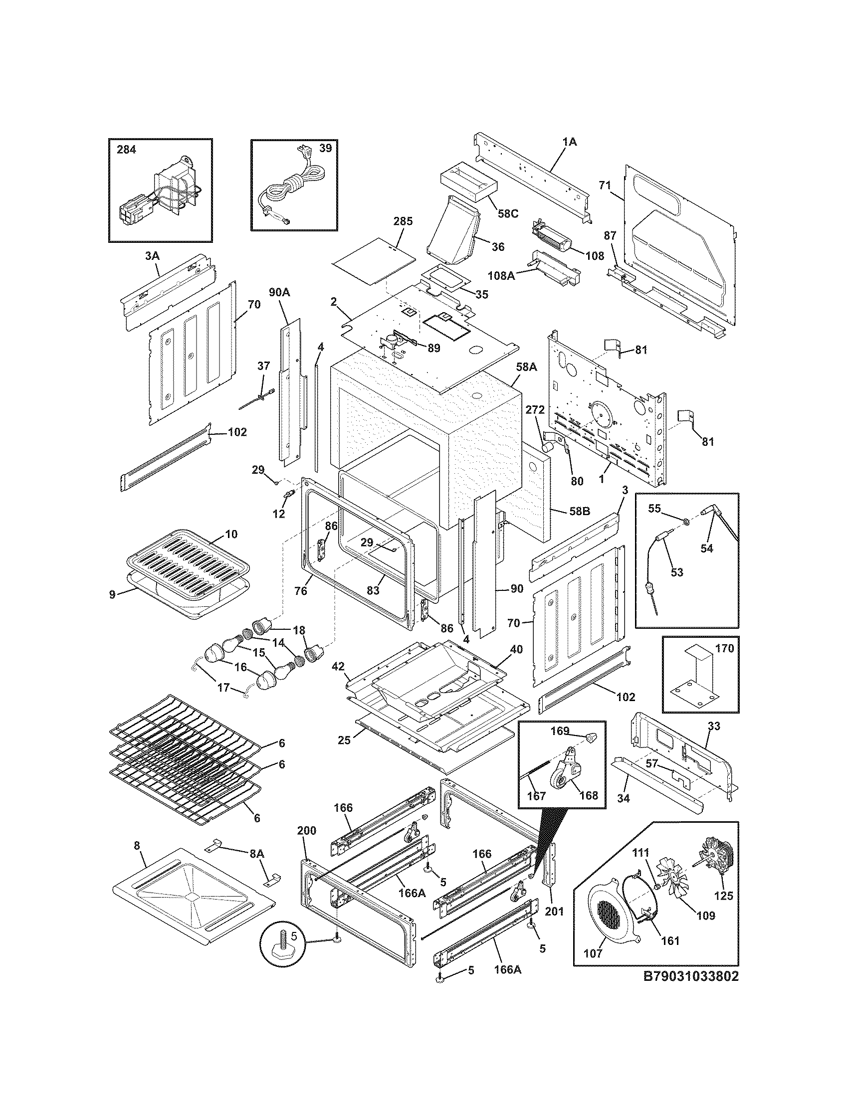 Kenmore Elite 79031039802 body diagram