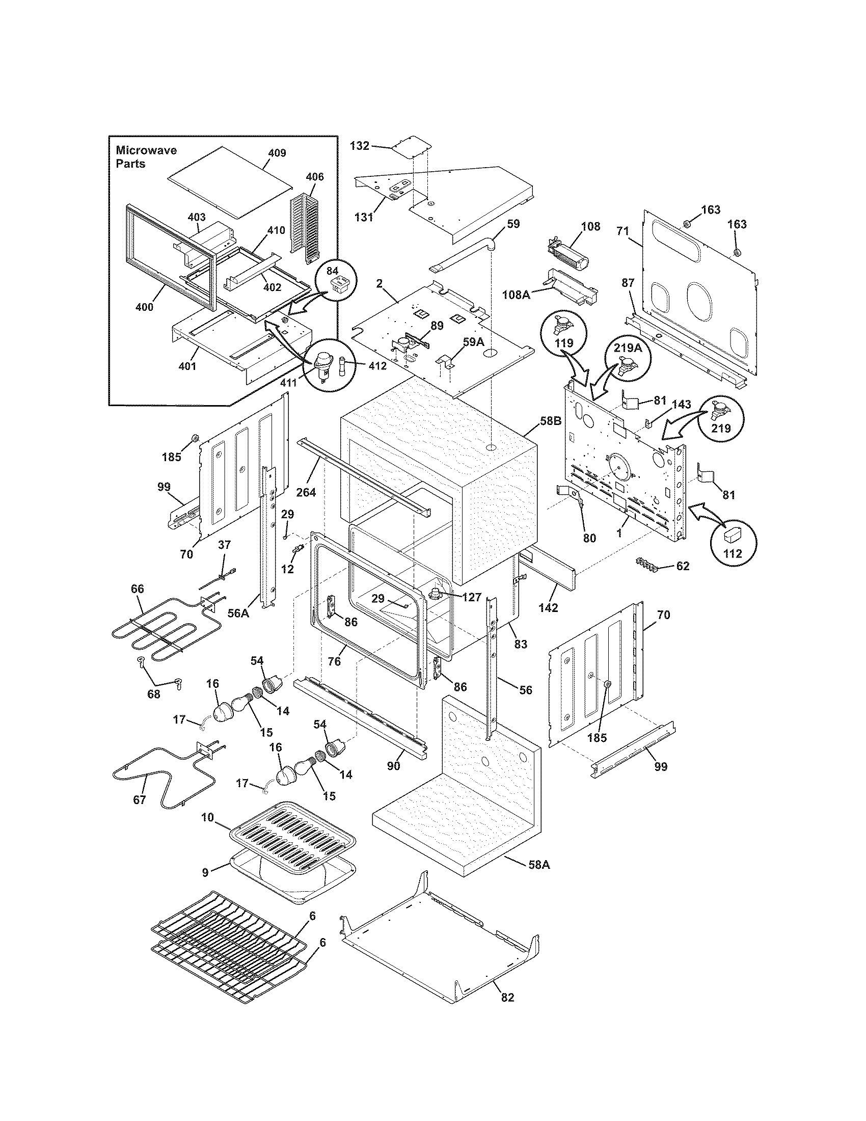 Kenmore 79047849409 lower oven diagram